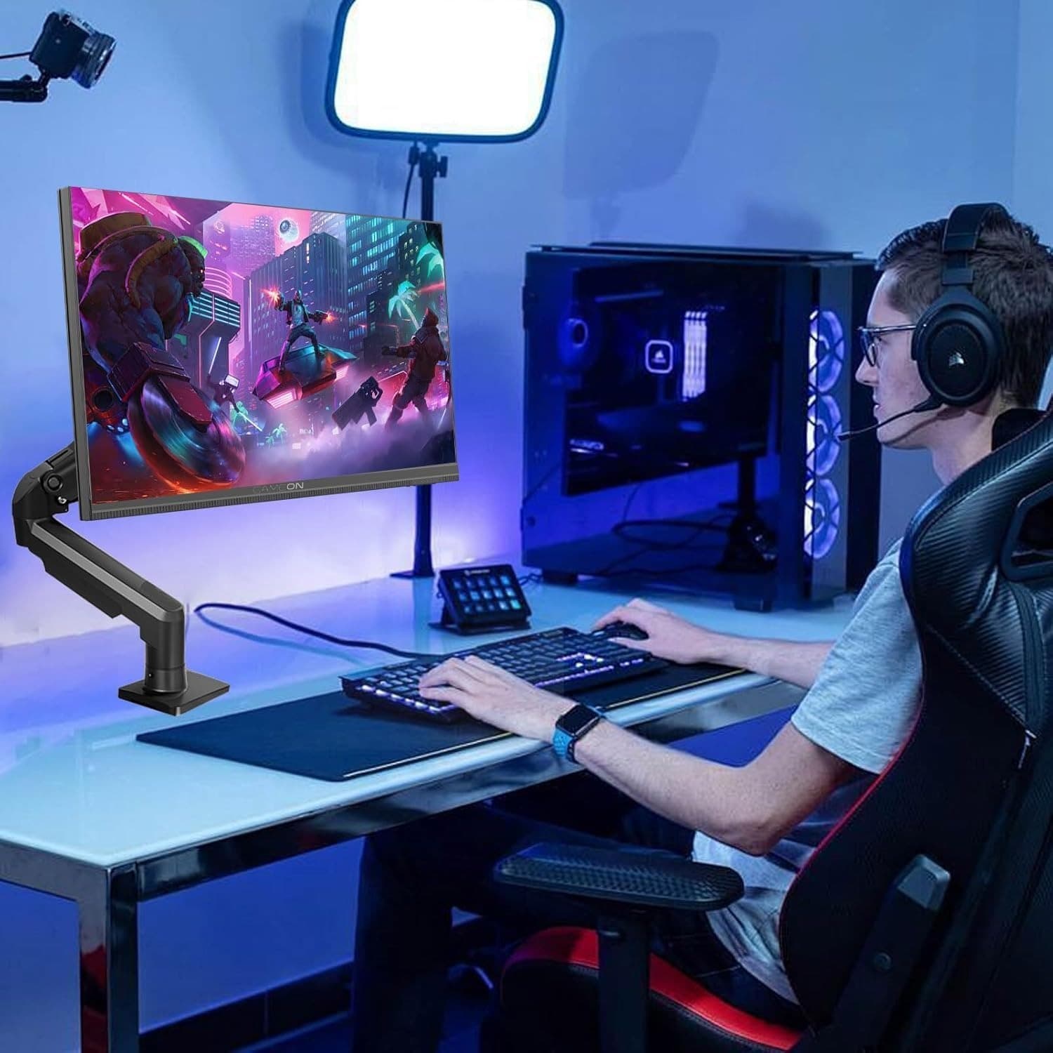 GAMEON GOM27FHD190IPSX Midnight Pro X series, Black Gaming Monitor 27 inch, 1920x1080p FHD Fast IPS Panel, 190Hz, 0.5ms, 2.1 HDMI, With stand,Freesync&Gsync, Supports HDR, PS5, VRR - 7