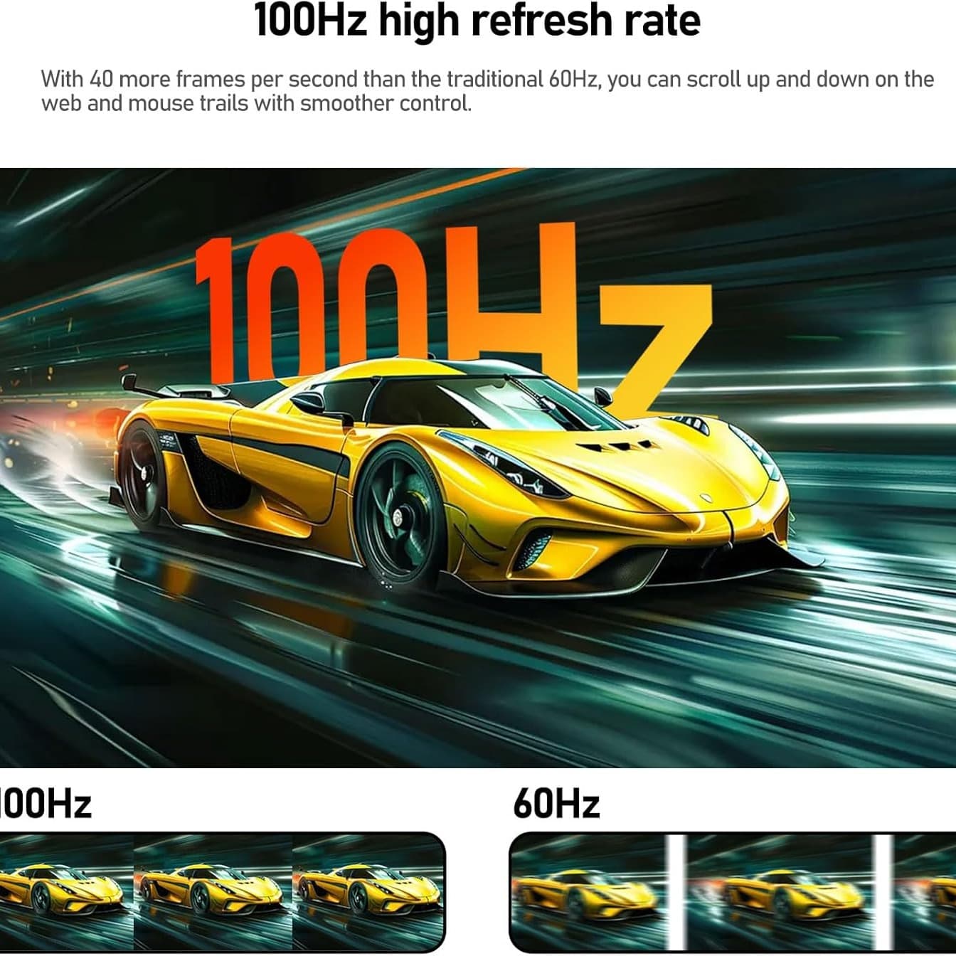 Gawfolk 27 Inch Gaming Monitor FHD 100Hz Curved 1800R Monitor 1080P Frameless Computer Display Screen 100% sRGB 300cd/m² Suitable for office, home and entertainment (Built in Speaker) - 7