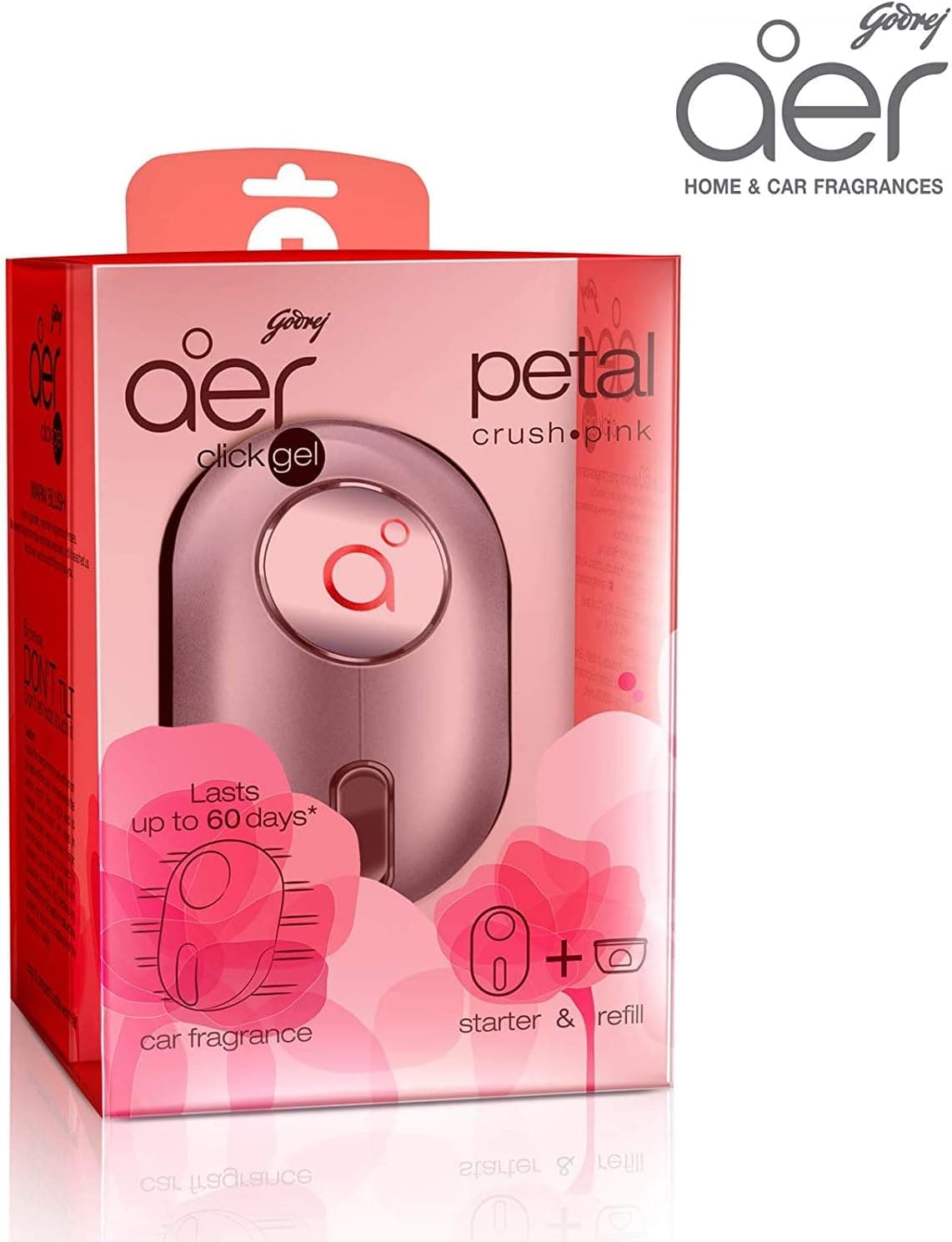 Godrej Aer Click, Car Vent Air Freshener Kit - Petal Crush Pink (10G) - 3