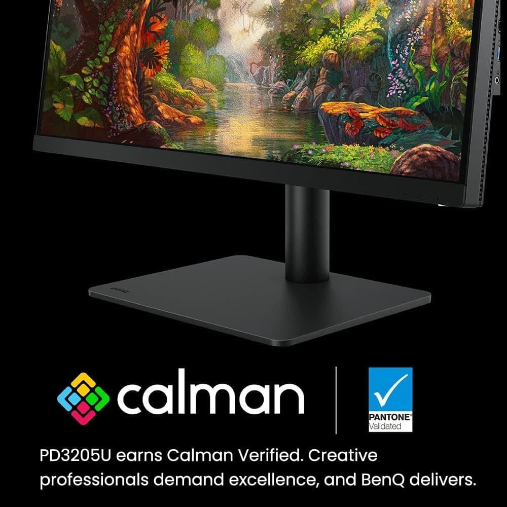 BenQ PD3205U 32 inch 3840 x 2160 4K Designer Monitor, UHD, sRGB, Rec.709,sRGB, HDR10, IPS,USB-C (65W),USB Hub, AQCOLOR, Factory-Calibrated, CAD/CAM Mode,Hotkey Puck G2, KVM, Ergonmic, ICC Sync (Grey) - 7