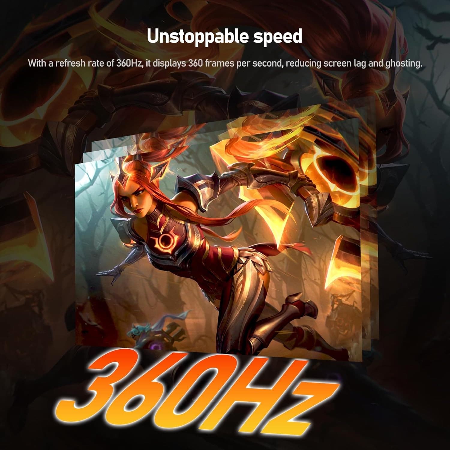 Gawfolk 27 Inch QD-OLED Gaming Monitor QHD 360Hz 0.03ms(GTG) PIP/PBP 99% DCI-P3 Type-c(65W) KVM FreeSync HDR400 HUB3.0 1.5M:1Contrast Ratio VESA RGB With Tilt/Height/Swivel Adjustable Stand (Black) - 6