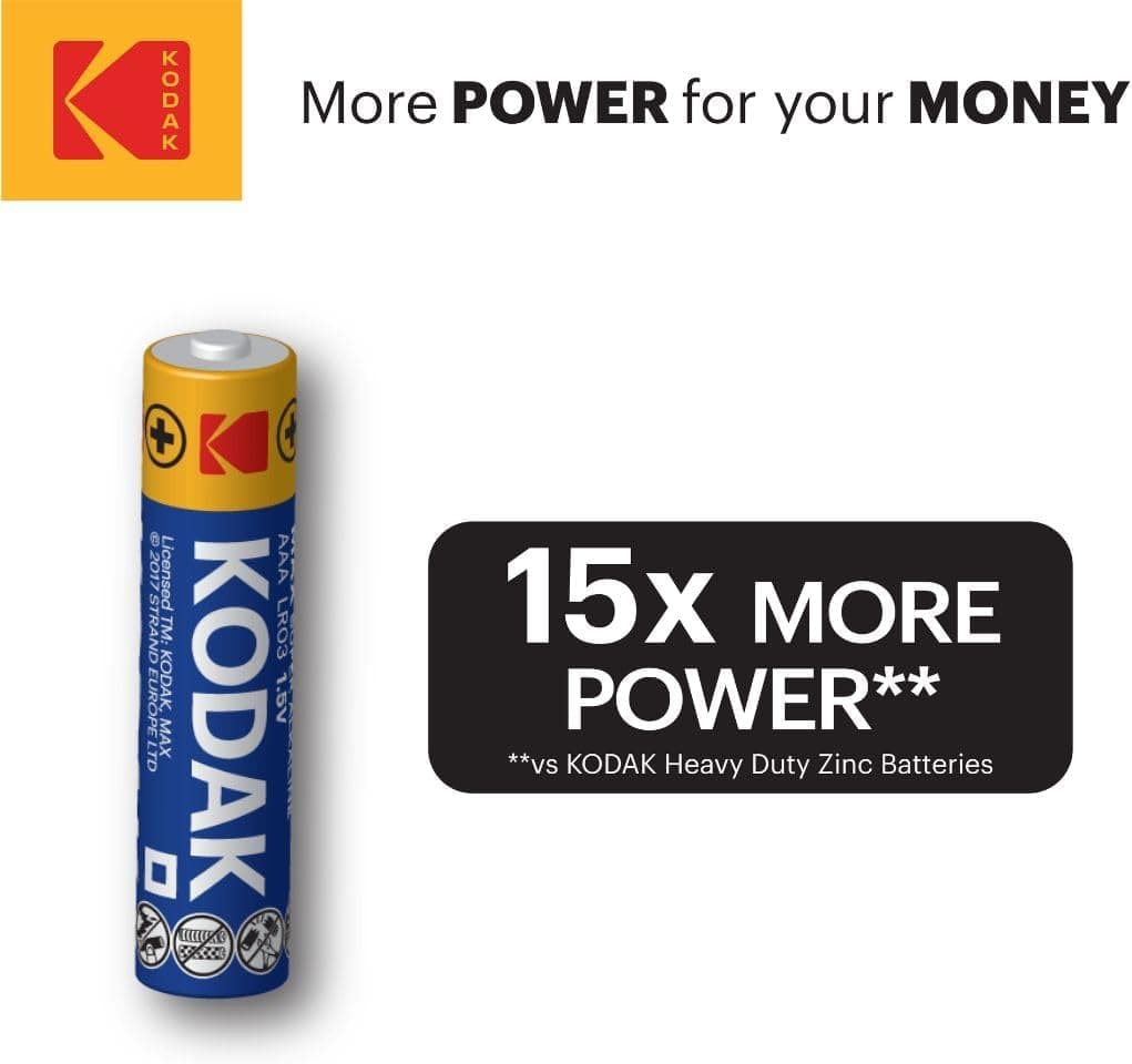 KODAK | AAA Batteries | Triple A | Disposable Household Alkaline | 1.5V | 20 Pack - 3