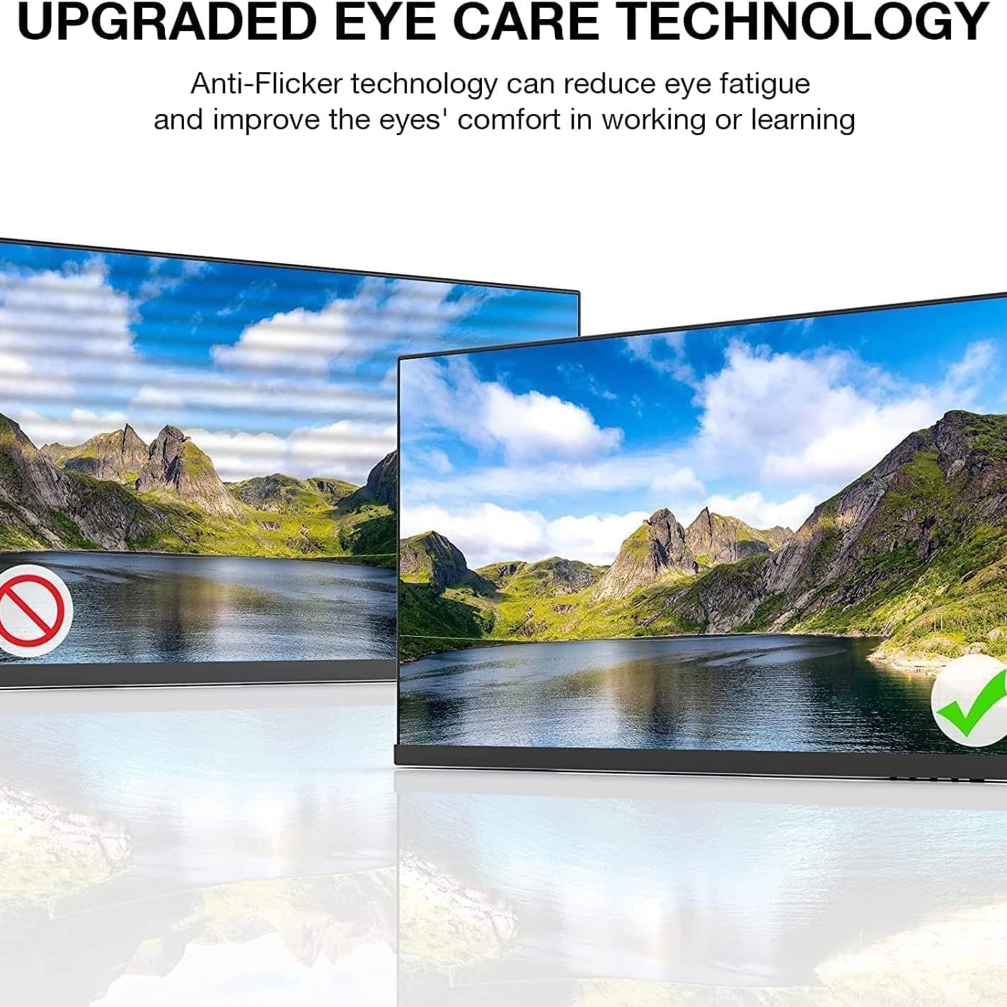 KOORUI 22 Inch Business Computer Monitor, FHD 1080p 100hz Desktop Monitor, Ultra Thin Eye Care Bezel HDMI VGA Ports LED Monitor for PC, Black - 7