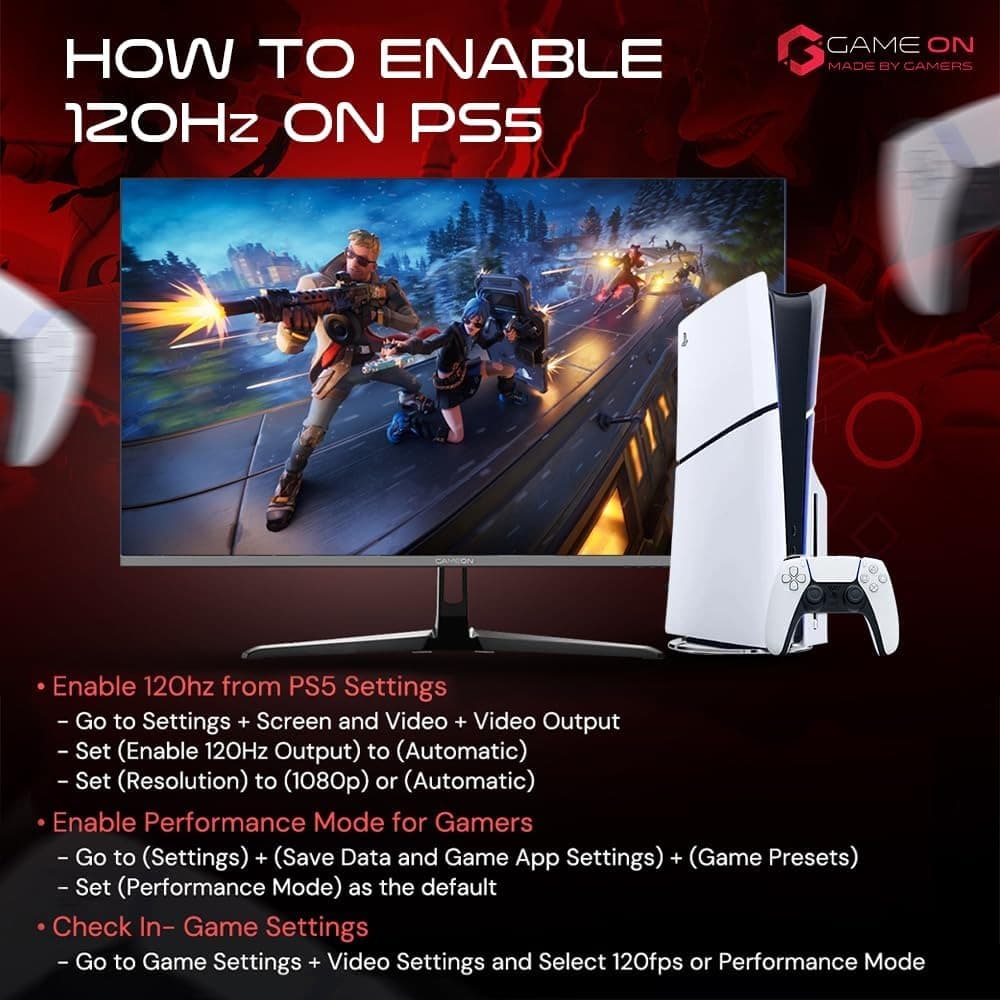 GAMEON GOP32QHD165IPS 32 Inch Gaming Monitor, QHD, 165Hz, 1ms, 2560x1440, 2K Computer Monitor, IPS, HDR 10, G-Sync & FreeSync, Tilt, Flat Screen, HDMI 2.1 Console Compatible - Black - 3