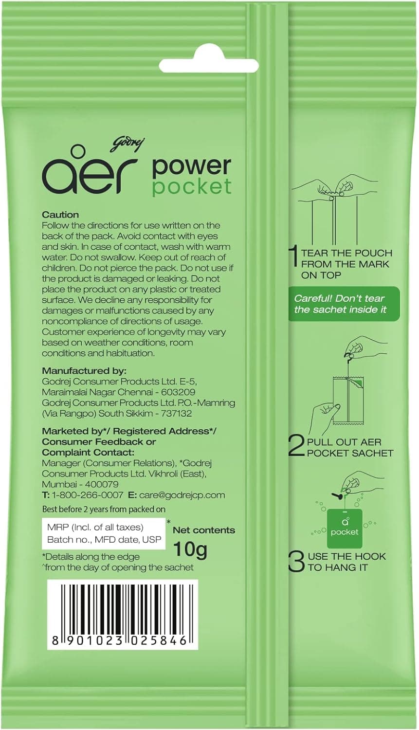 Godrej Aer Power Pocket Bathroom Fragrance - Floral Delight 10G - 2