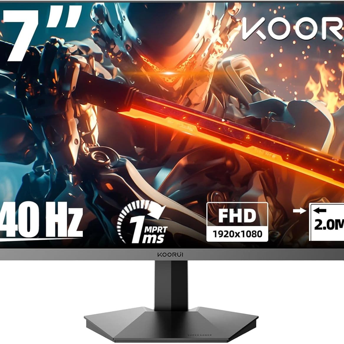 KOORUI 27 inch 240HZ FHD Gaming Monitor DCI-P3 90% Color Gamut 1MS,1080P, Freesync,DisplayPort.HDMI Cable Black VESA - 1