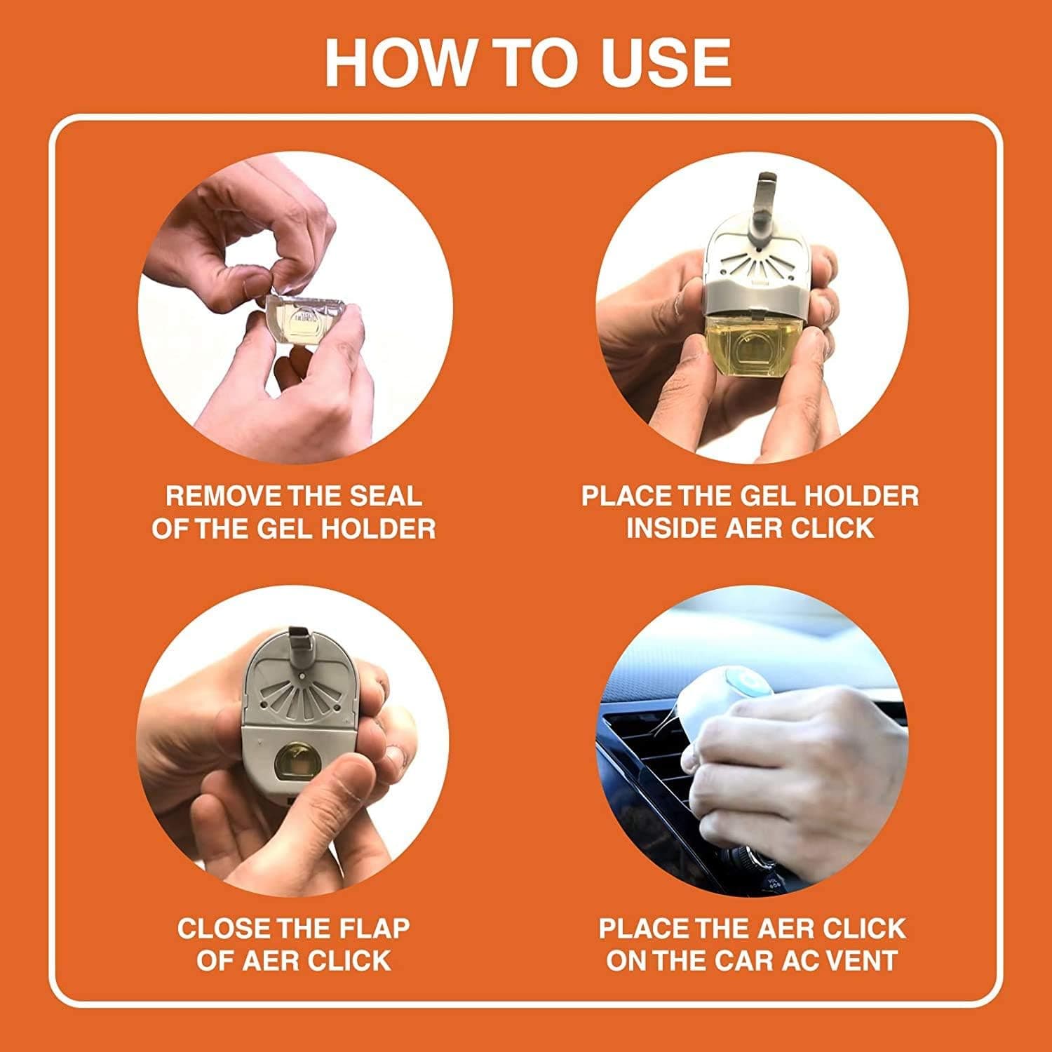 Godrej Aer Click, Car Vent Air Freshener Kit - Musk After Smoke (10G), Black - 4