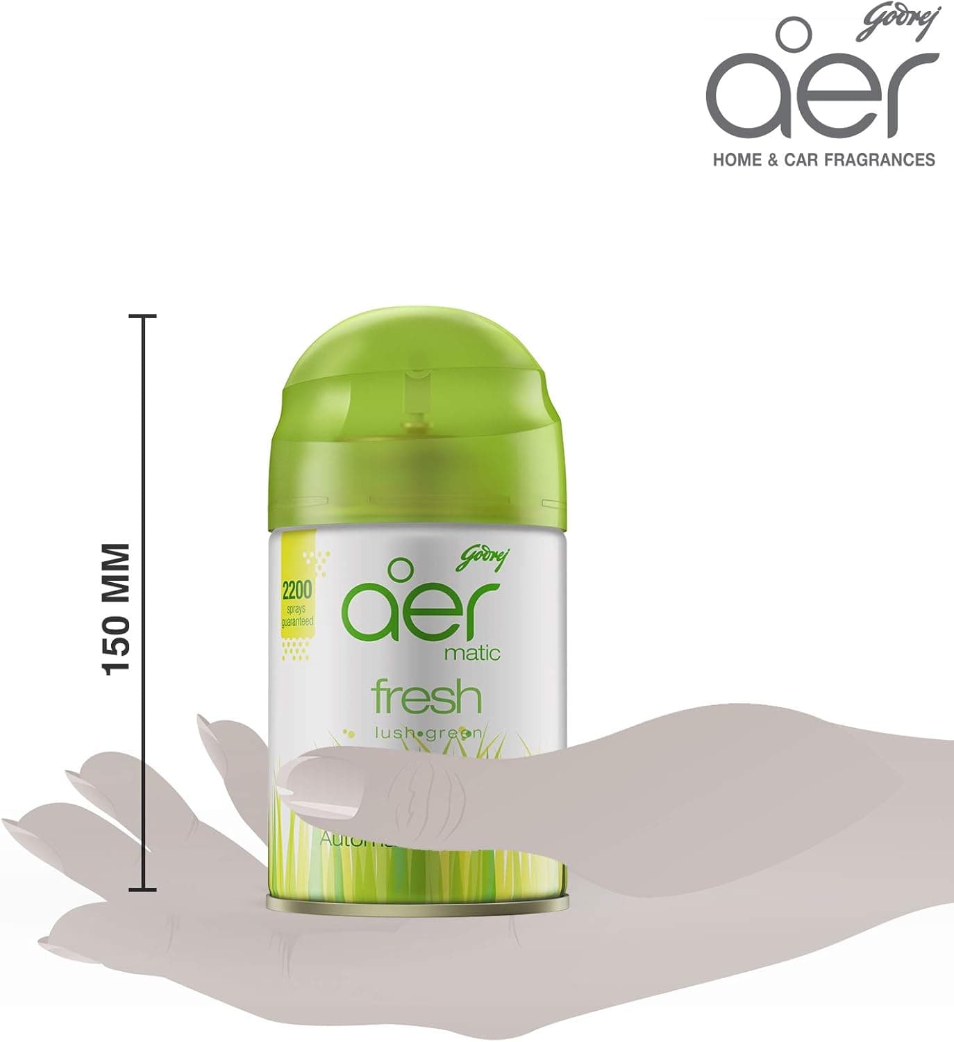 Godrej Aer Matic, Automatic Air Freshener Refill Pack - Fresh Lush Green (225 ml), Fghkarpox012 - 2