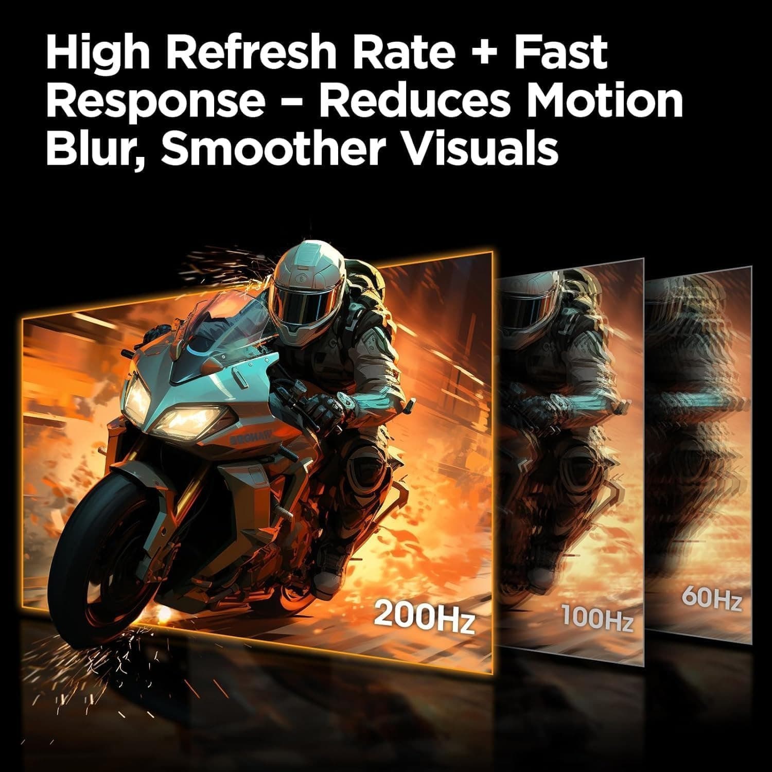 KOORUI Gaming Monitor 25-inch, 170Hz FHD 1080p Computer Monitor, 1ms GTG, Adaptive G-Sync, FreeSync Premium, 3 Sides Frameless, HDMI x 2, DisplayPort, Black, 25E3A - 7