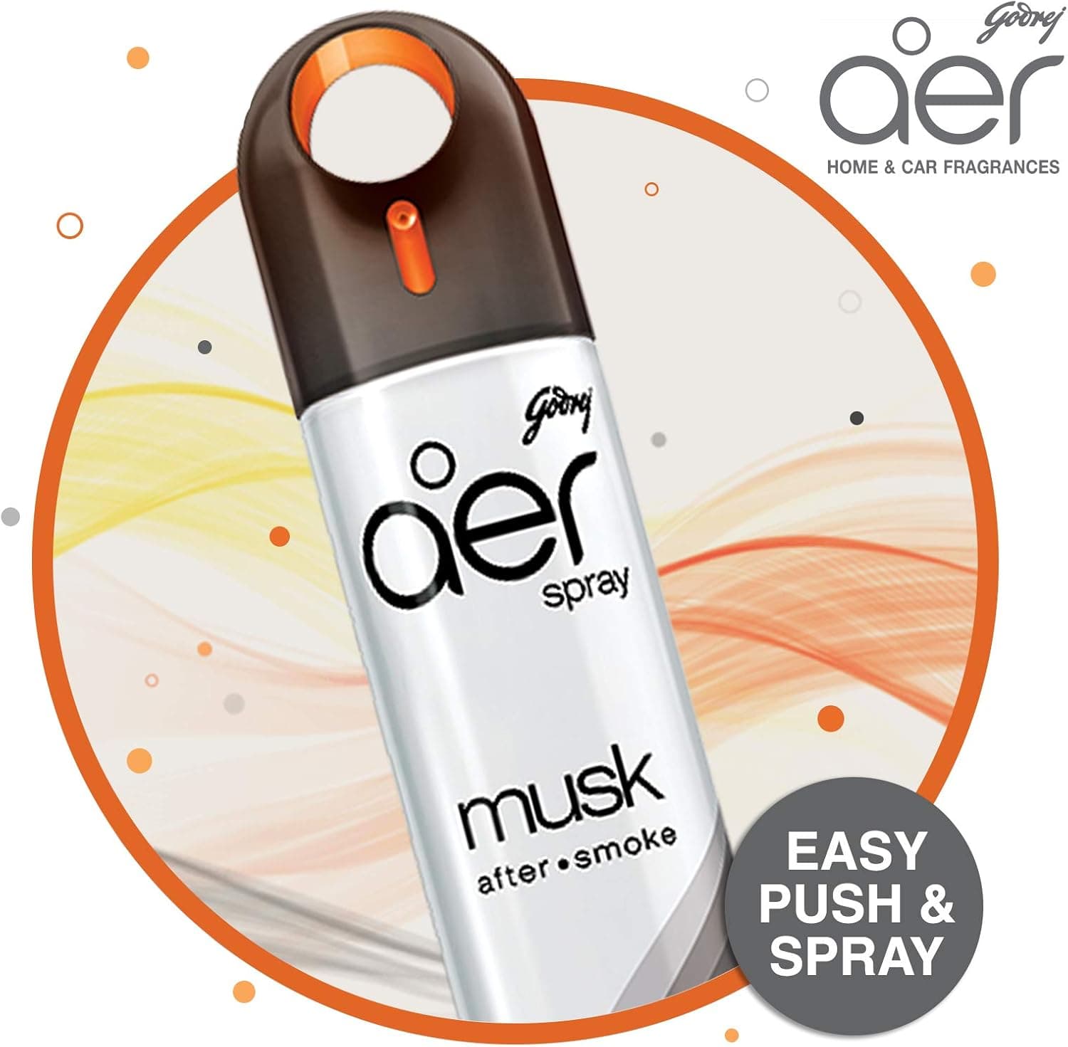 Godrej Aer Spray, Home & Office Air Freshener - Musk After Smoke (300 ml) - 3