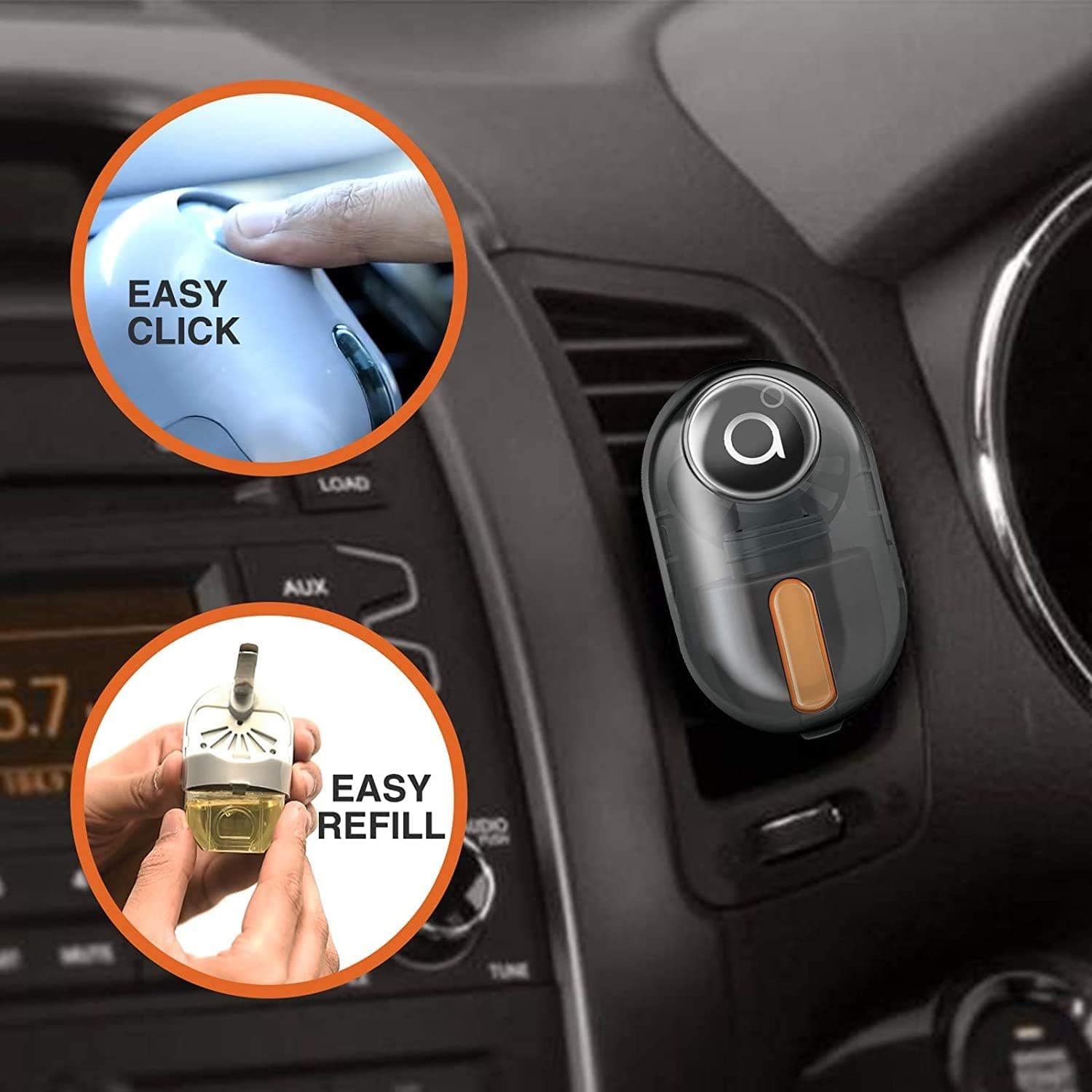 Godrej Aer Click, Car Vent Air Freshener Kit - Musk After Smoke (10G), Black - 5