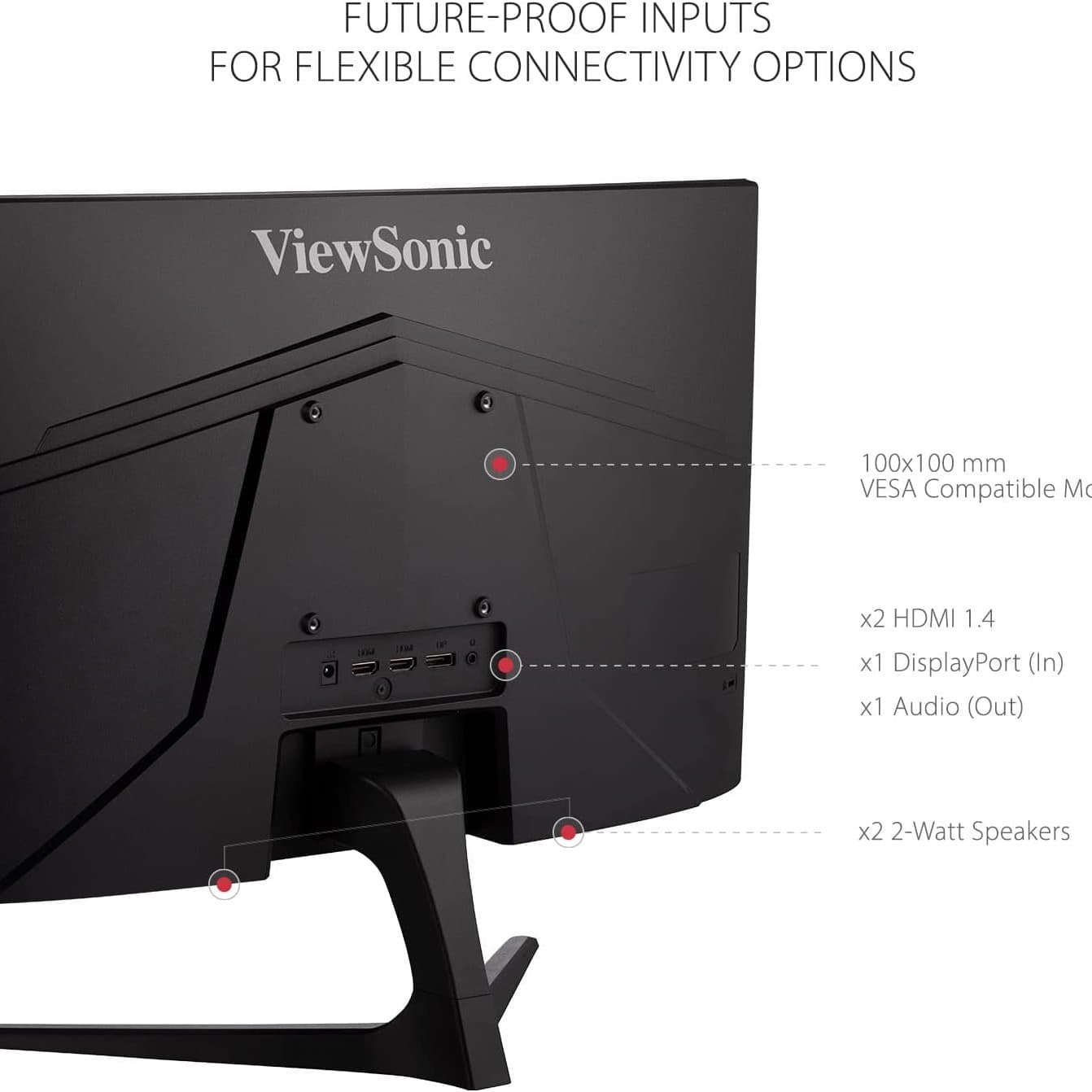 Viewsonic Omni VX2418C 24 Inch 1080p 1ms 165Hz Curved Gaming Monitor with AMD FreeSync Premium, Eye Care, HDMI and DisplayPort - 3
