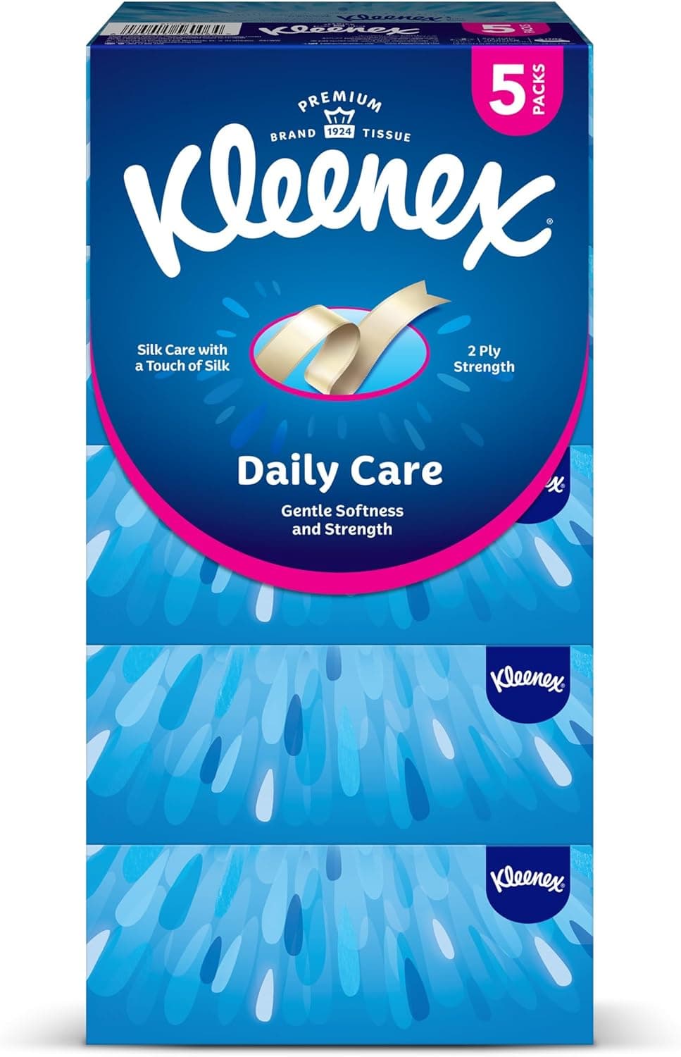Kleenex Daily Care Facial Tissue - Pack Of 5 Boxes, 170 Sheets X 2 Ply - 1