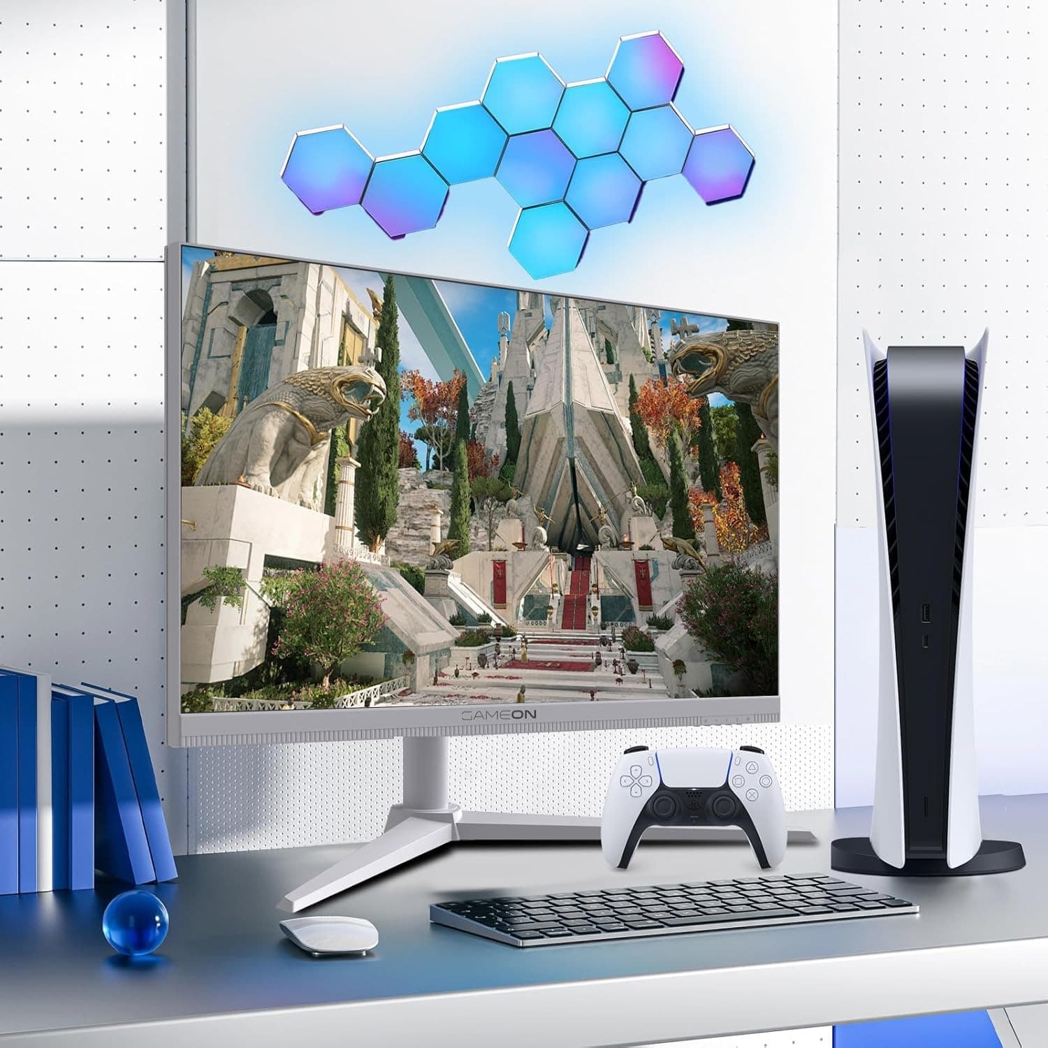 GAMEON GOA27QHD180IPS Arctic Pro-Series 27" White Gaming Monitor, 2560x1440p 2K QHD, Fast IPS Panel, 180Hz, 0.3ms, HDMI 2.1, FreeSync & G-Sync, Crosshair Assistant, HDR, PS5, VRR Support - 5