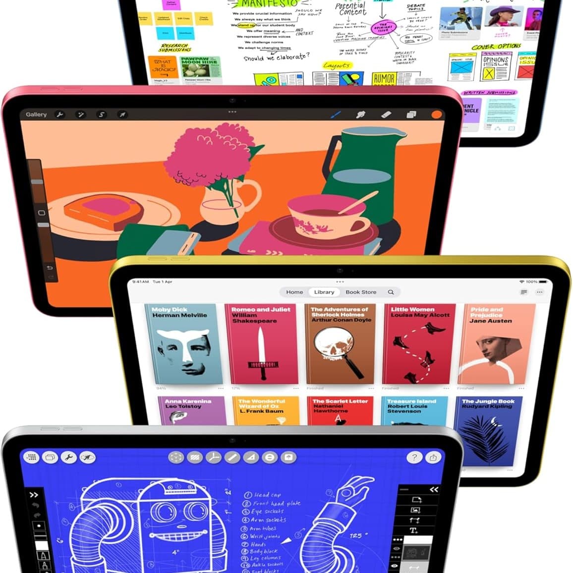 Apple iPad 11 Gen (2025) 11-inch A16 Chip Wi-Fi, Blue, 128 GB International Version, MD4A4 - 4