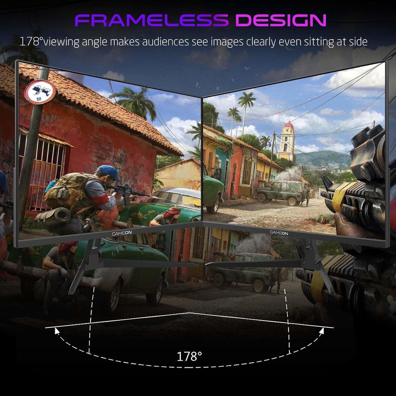 GAMEON New 2024 2K Gaming Monitor 24 inch, GOAE24QHD180IPS, QHD IPS Panel,180Hz Refresh Rate, 0.5ms Response Time, 2.1 HDMI, G-Sync & FreeSync, HDR, Built-in-Speakers, Console Ready - 8