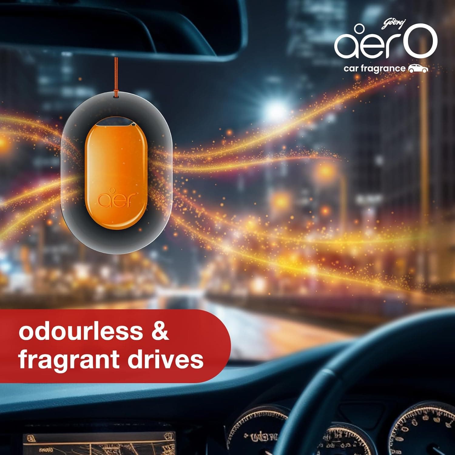 Godrej aer O – Hanging Car Air Freshener | Car Accessories | Musk After Smoke (7.5g) - 2