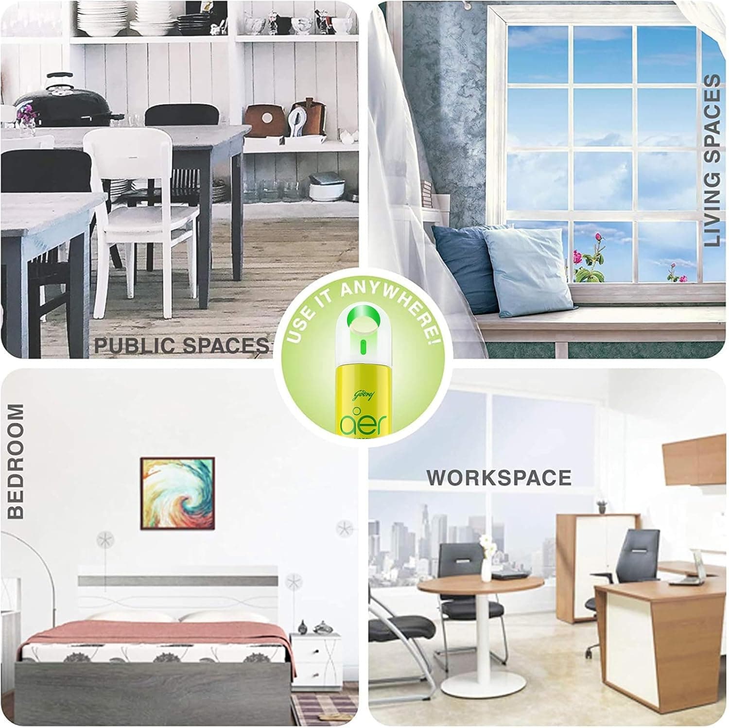 Godrej Aer Spray, Home And Office Air Freshener - Fresh Lush Green (300 Ml) - 5