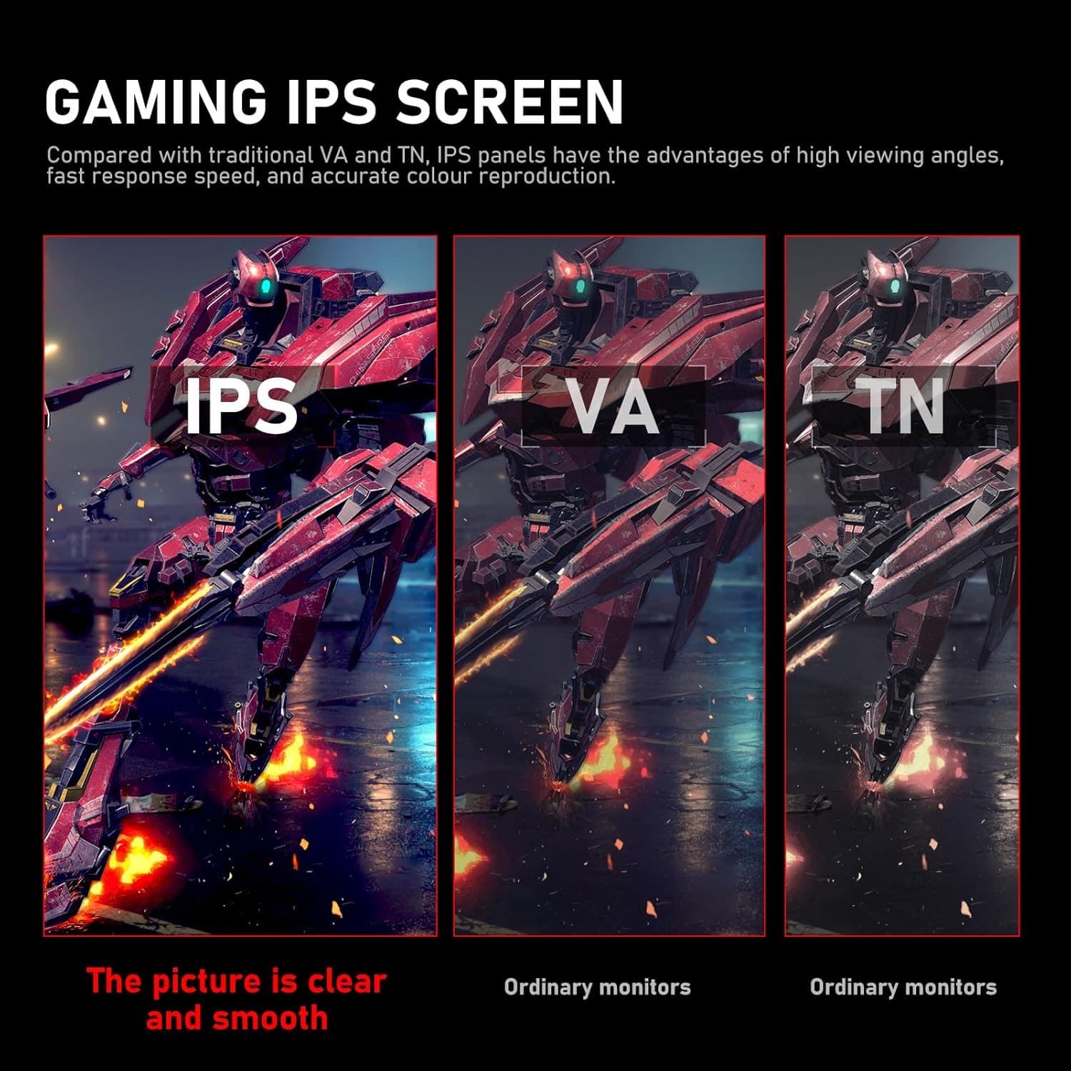 Gawfolk 24.5 Inch Monitor 200Hz Gaming Monitor IPS FHD Computer Display Screen 1080P(1920 * 1080) FreeSync 99% sRGB 1ms(GTG) Suitable for gaming, home office - 6