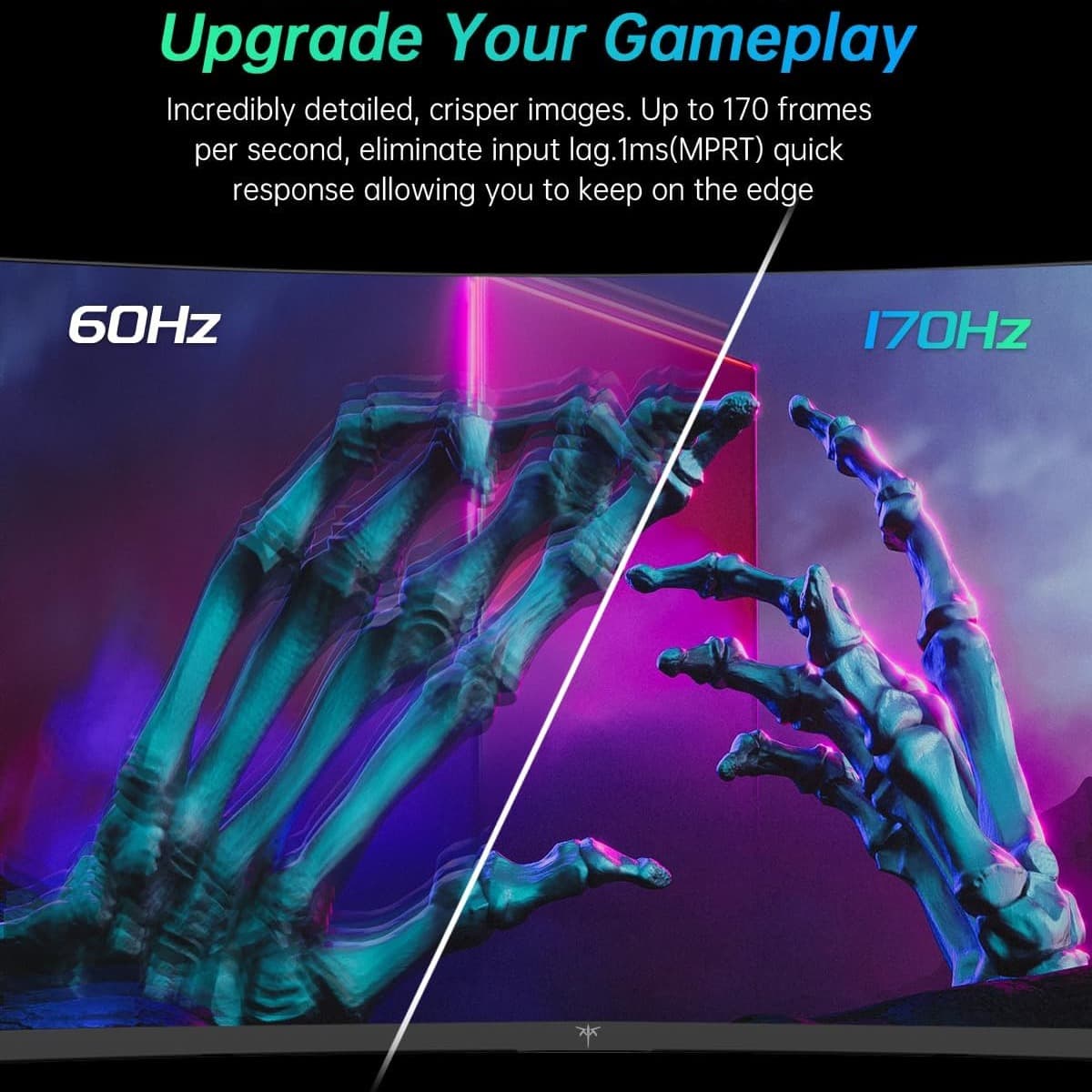 KTC 27 inch Gaming Monitor, 1440P Curved Monitor, 180Hz, 144Hz, 2K, 1500R, 1ms, FreeSync Premium/G-Sync, DisplayPort/HDMI/USB, Vesa/Wall Mount Computer H27S17 - 6