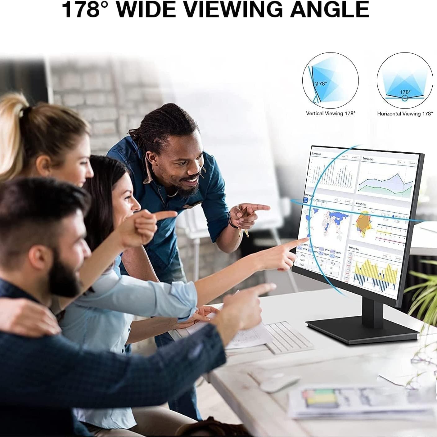 KOORUI 22 Inch Business Computer Monitor, FHD 1080p 100hz Desktop Monitor, Ultra Thin Eye Care Bezel HDMI VGA Ports LED Monitor for PC, Black - 6