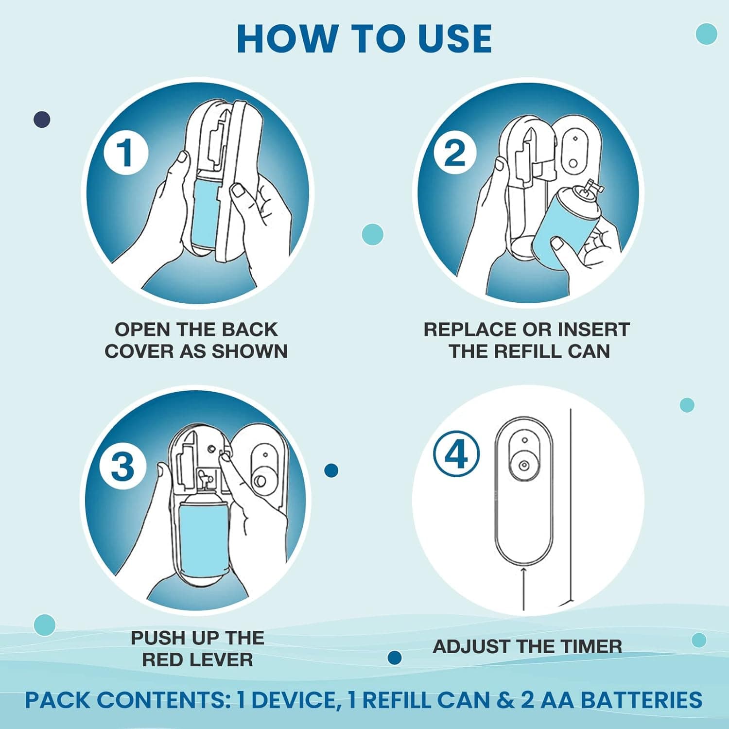 Godrej Aer Matic Automatic Air Freshener Refill Cool Surf Blue 225 ml, Aer-11, 225 ml (Pack Of 1) - 5