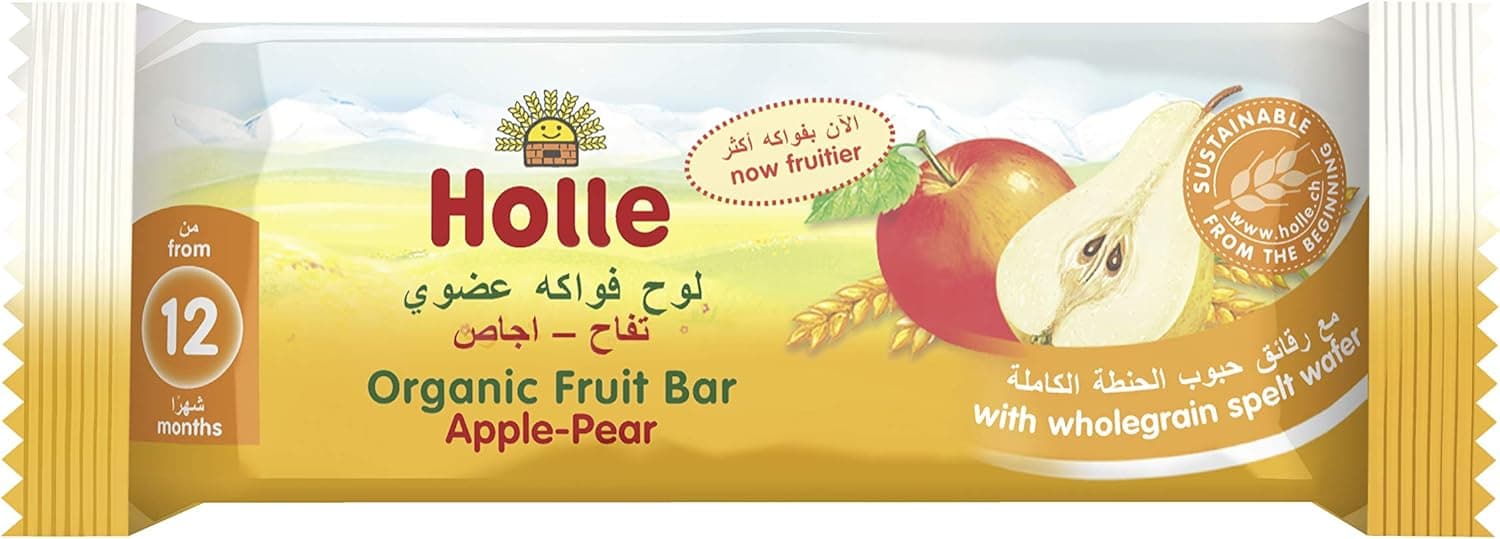 HOLLE ORG FRUIT BAR APPLE & PEAR 20X25GM