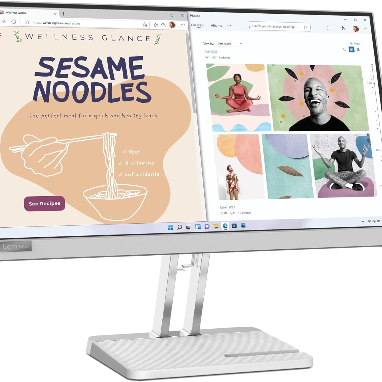 Lenovo L22e-40, 21.4 Inch (54.48 cm), FHD 1920x1080, 75Hz, Grey, 4ms, 16.7Mn Colors, AMD FreeSync, TUV Eye Comfort, Low Blue Light, Smart Display Customization Artery, HDMI Monitor - Image 5