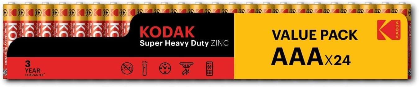 KODAK Super Heavy Duty | AAA Batteries | Triple A | Disposable Household | Carbon Zinc | 1.5V | 24 Value Pack - 1
