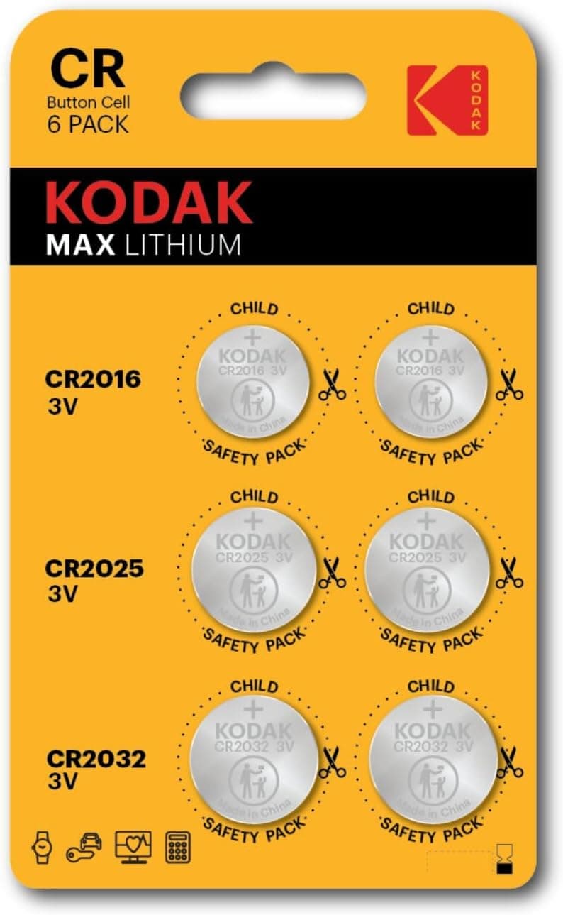 KODAK | CR2032 |CR2025| CR2016 Batteries | Lithium 3V Coin | Button Cell for Car Keys |6 Pack - 2