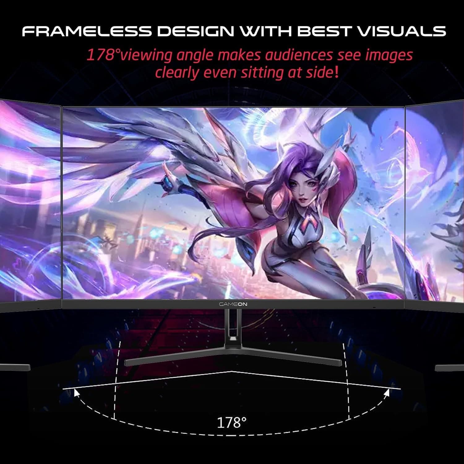 GAMEON GOVE127FHD165IPS Computer monitor, Black Gaming Monitor 27 inch, 1920x1080p FHD IPS Panel, 165Hz Refresh Rate, 1ms Response Time, 2.1 HDMI - 6