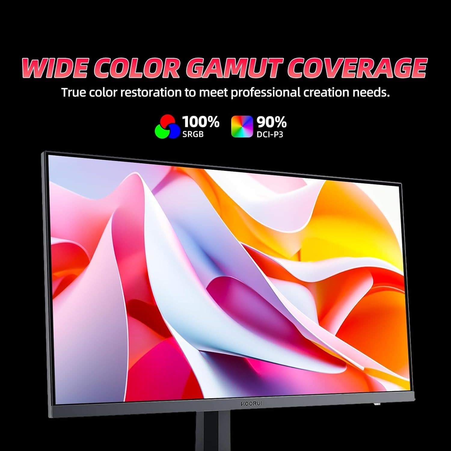 KOORUI 27 inch 240HZ FHD Gaming Monitor DCI-P3 90% Color Gamut 1MS,1080P, Freesync,DisplayPort.HDMI Cable Black VESA - 4