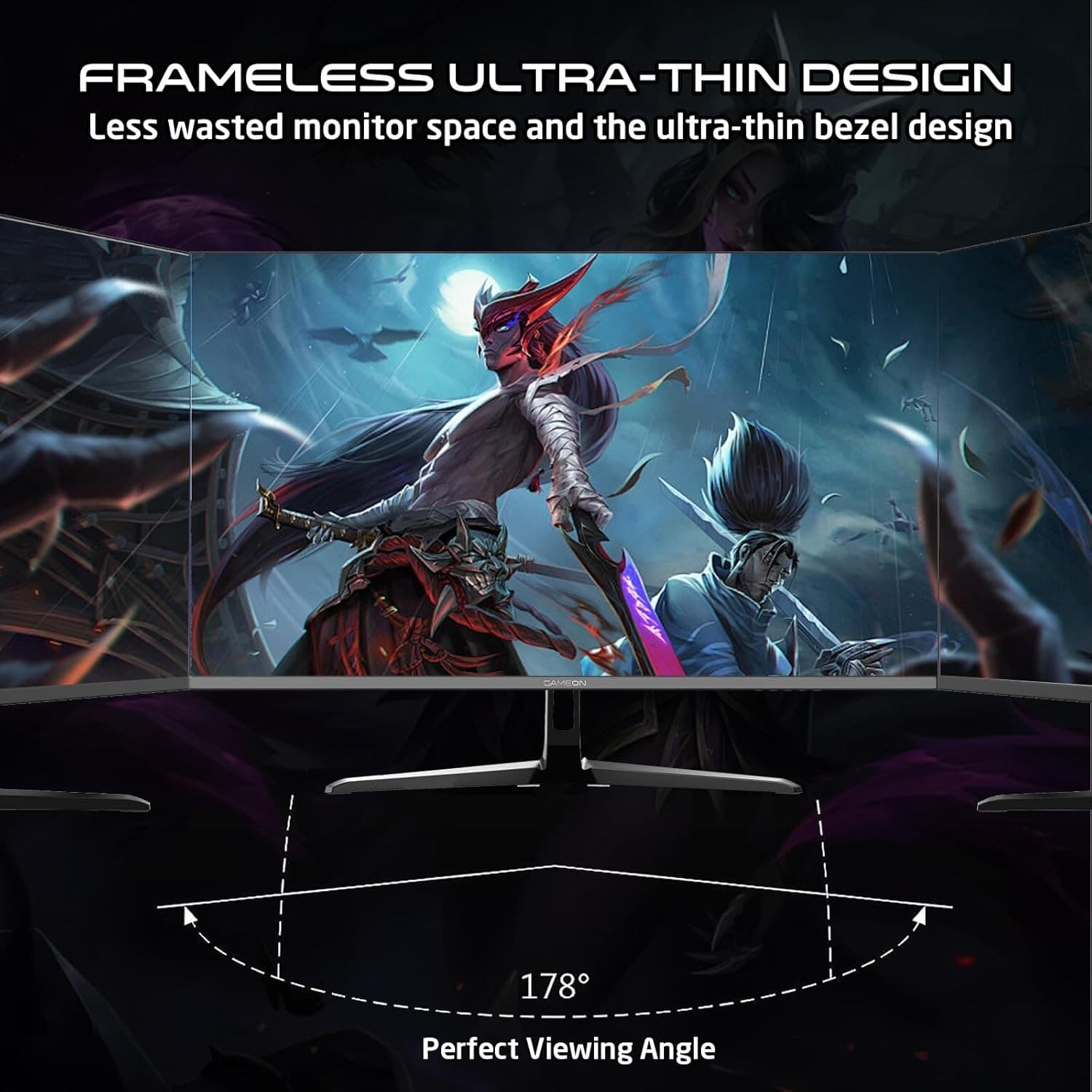 GAMEON GOPS27180VA Pro-Series Computer Monitor, Black Gaming Monitor 27 Inch, 1920x1080p FHD VA Panel, 180Hz Refresh Rate, 0.5ms Response Time, 2.1 HDMI, Supports PS5, شاشه قيمنق 27 بوصة - 3