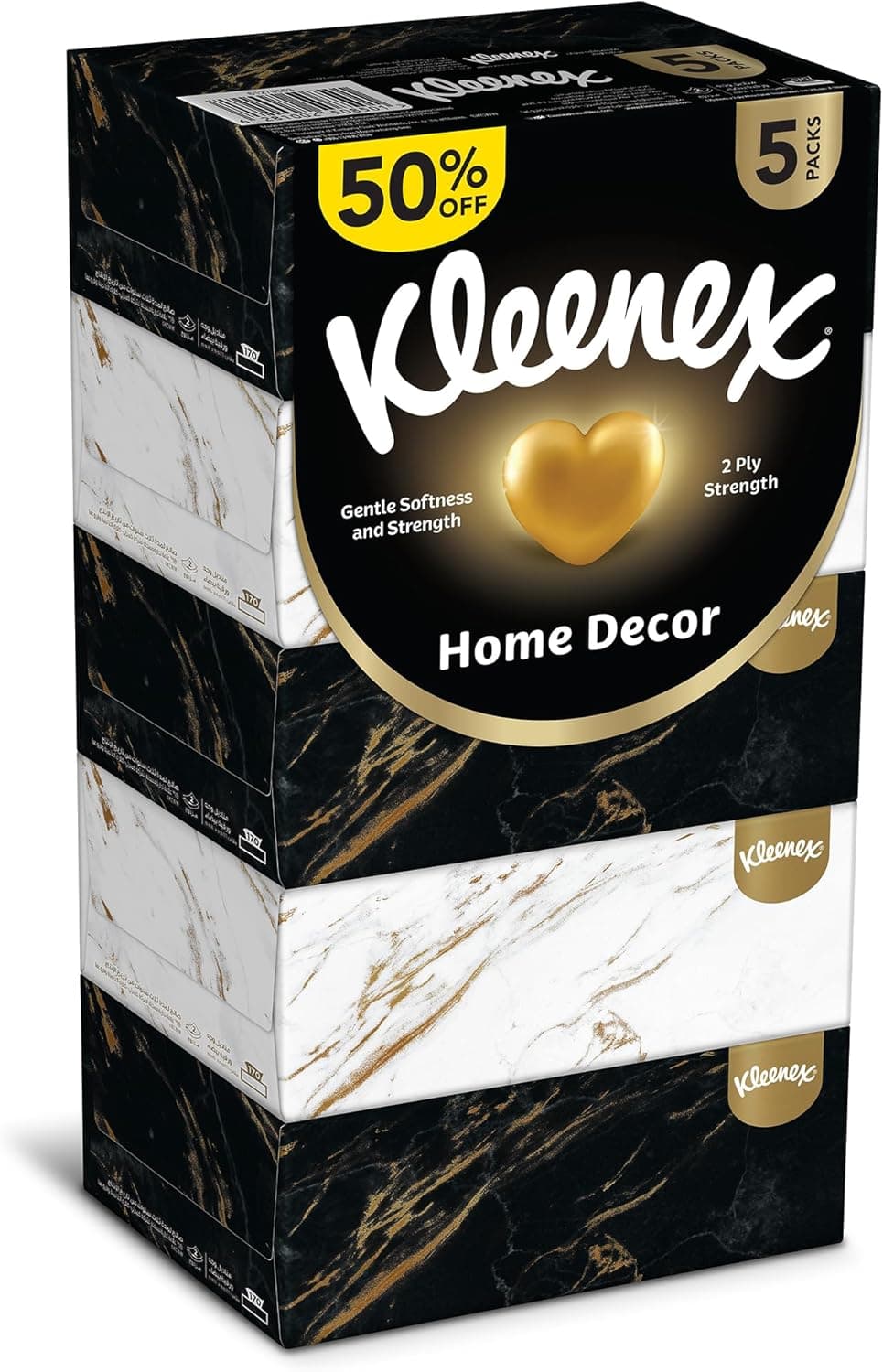 Kleenex Natural Collections Facial Tissue - Pack of 5 Boxes, 170 Sheets x 2 Ply (50% OFF) - 1