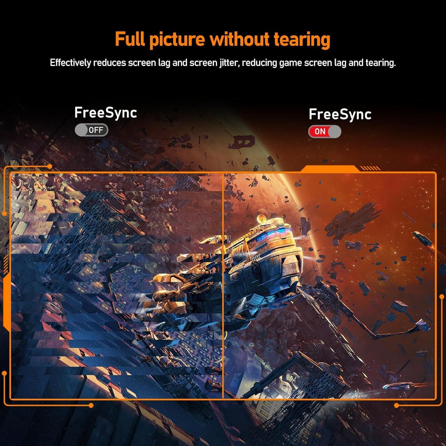 Gawfolk 27 Inch 2K Gaming Monitor 165Hz QHD(2560 * 1440) 1440P Monitors Computer Display Screen 100% sRGB 1ms(GTG) HDR FreeSync VESA HDMI&DP for Gaming and Working - 6