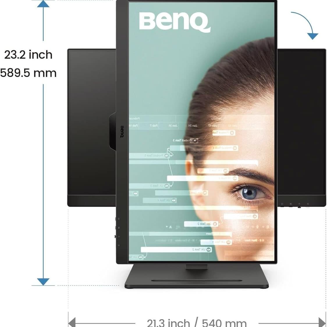 BenQ GW2490T 60.5 cm IPS 1080p Home Office Monitor, FHD, 100Hz, Ergo Design, High Refresh Rate, 99% sRGB, VESA MediaSync, B.I, Flicker Free, Low Blue Light, ePaper, Coding Mode, TÜV Rheinland - 4