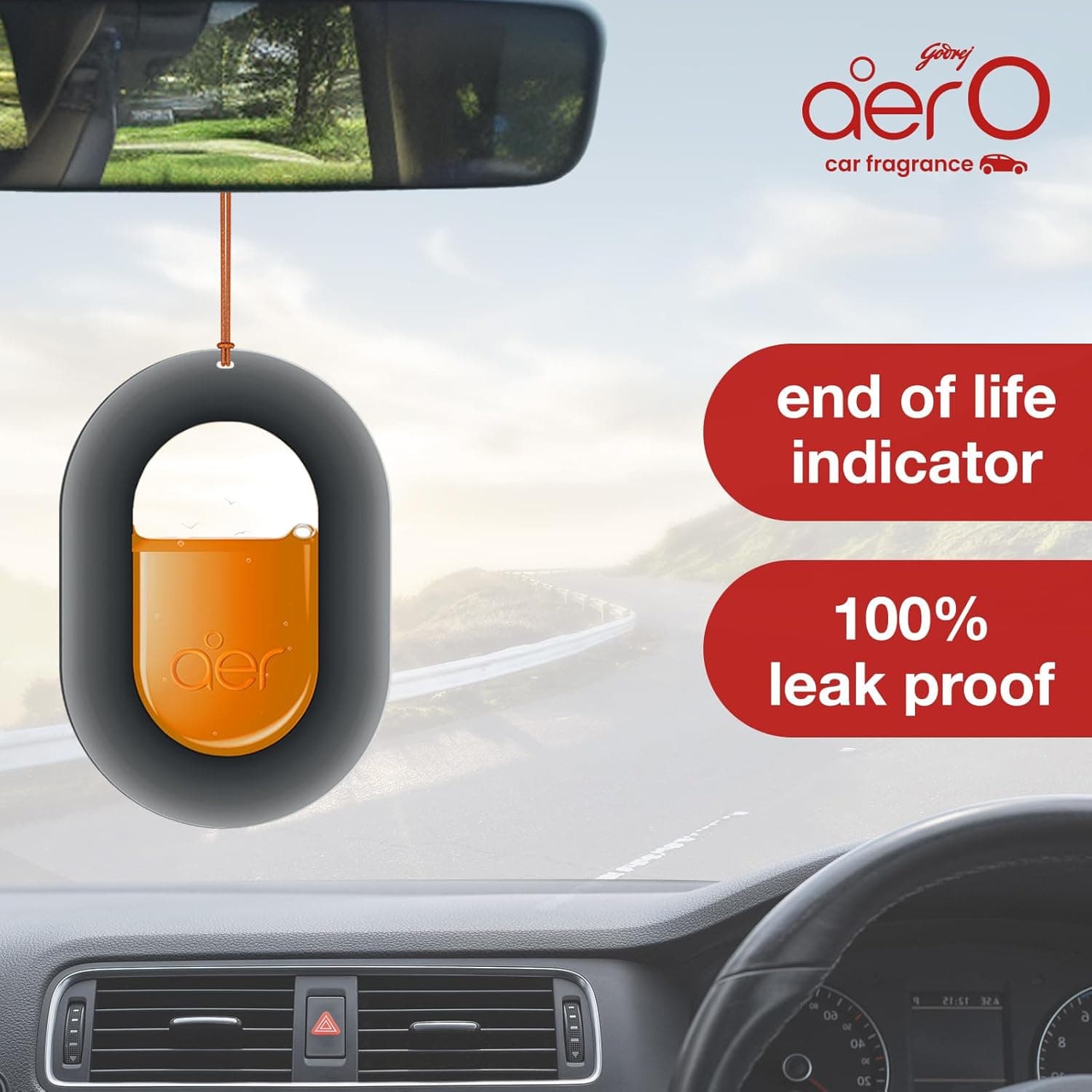 Godrej aer O – Hanging Car Air Freshener | Car Accessories | Musk After Smoke (7.5g) - 4