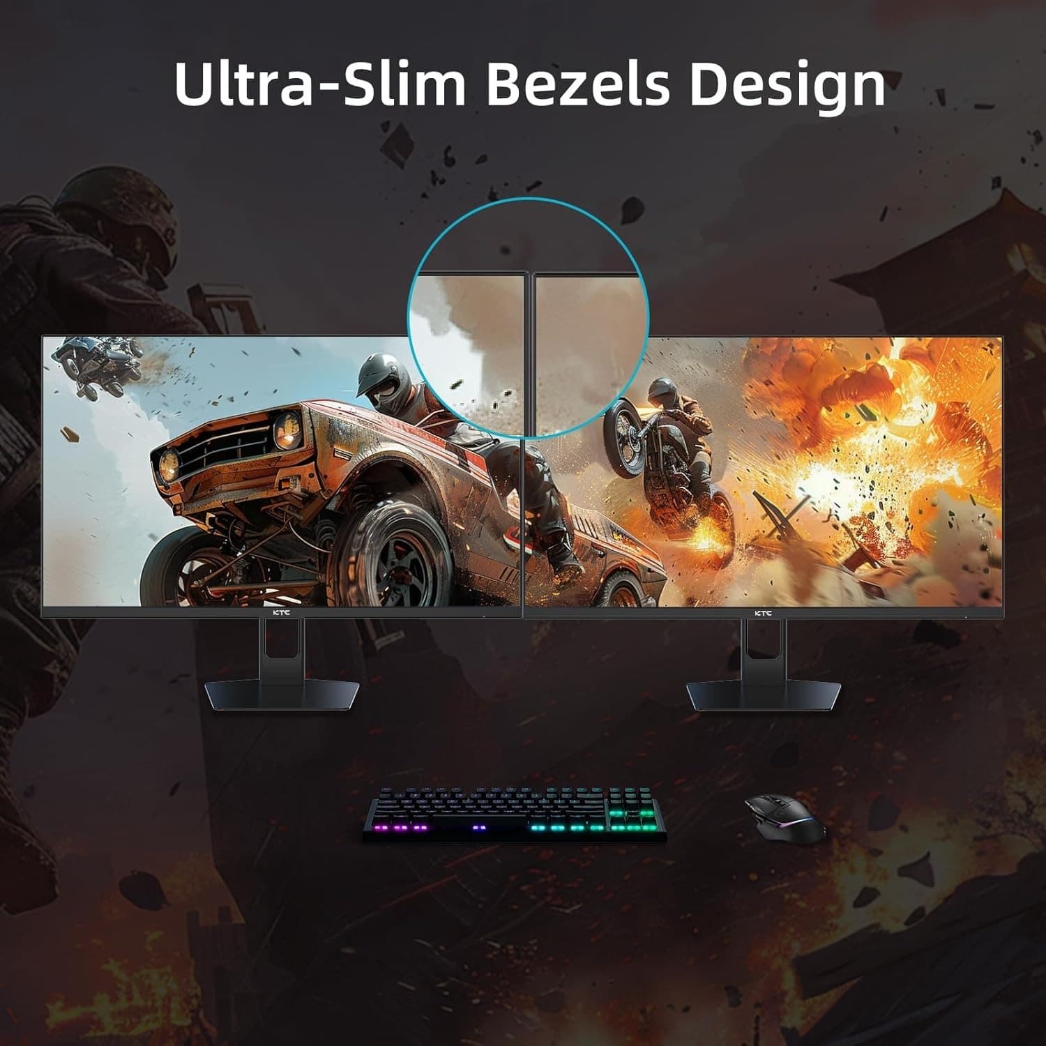 KTC 27 Inch QHD Gaming Monitor, 2K 180Hz 1ms Fast IPS Computer Monitor, HDR 1440P with Adaptive Sync, HDMI Displayport, Tilt Adjustment, VESA Compatible,H27T22C - 3