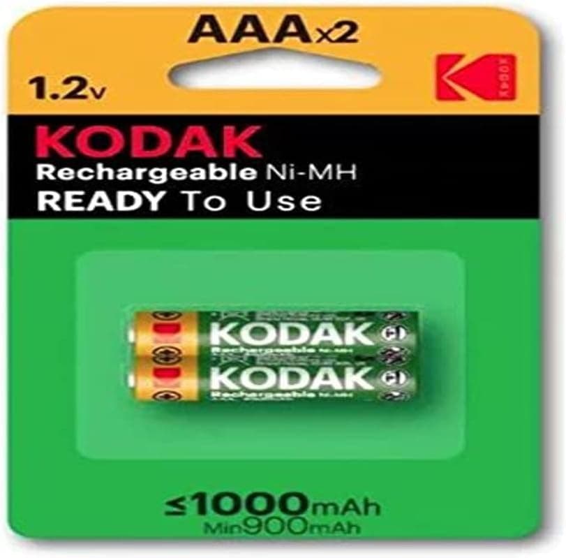 KODAK | AAA Batteries Rechargeable | Triple A | Ni-MH 1000mAh 1.2V | 2 Pack - 1