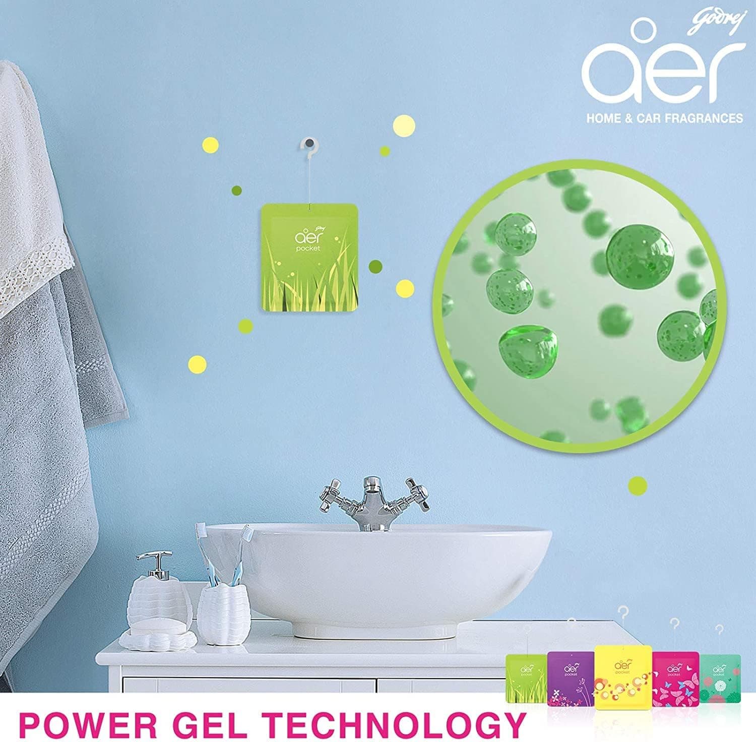 Godrej Aer Power Pocket Bathroom Fragrance - Floral Delight 10G - 4