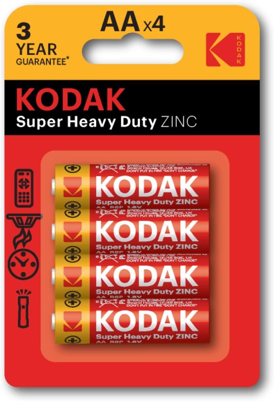 KODAK Extra Heavy Duty Zinc blister of AA x 4 1,5 V, Pack of 4, default - 1
