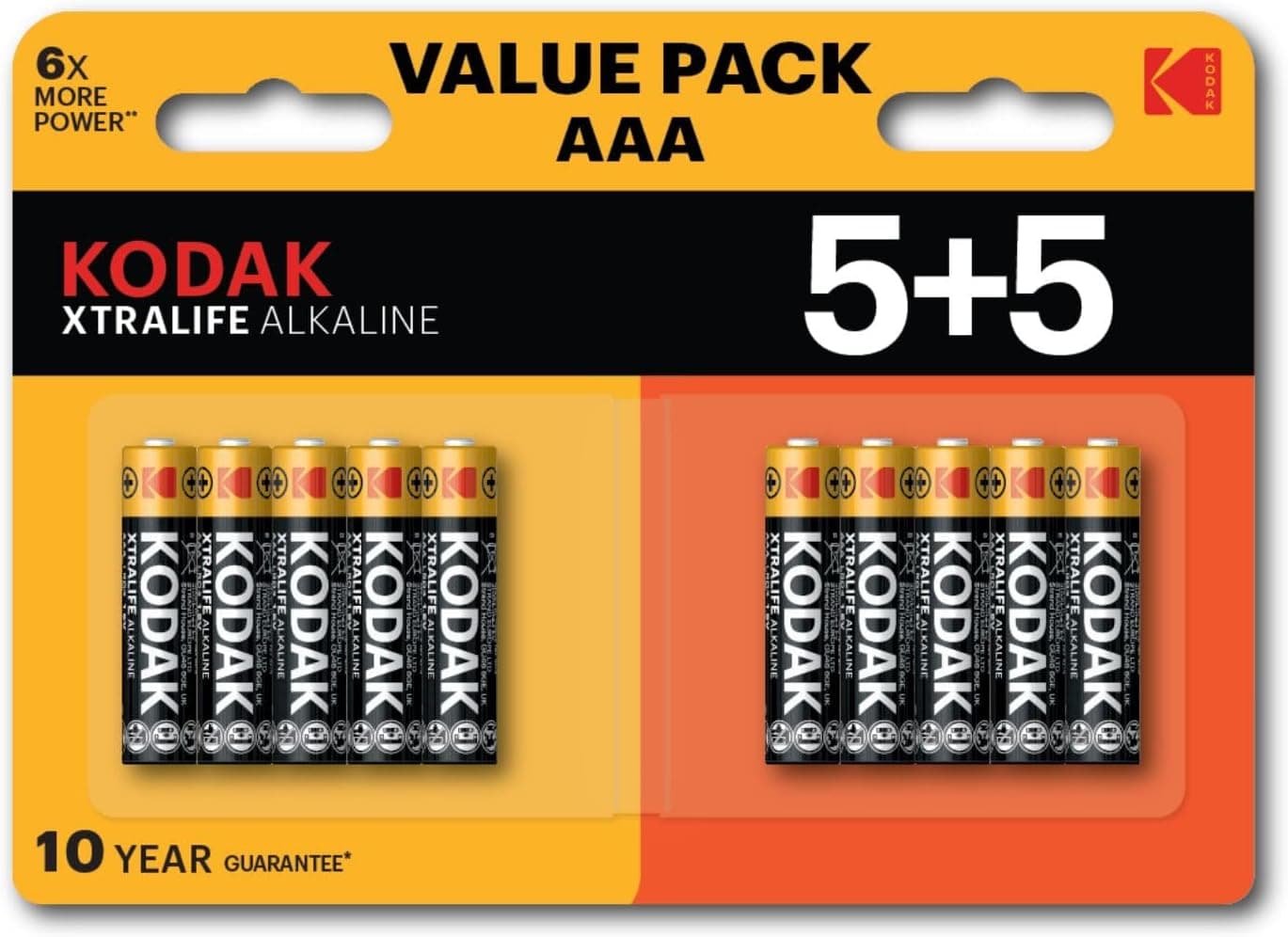 Kodak Xtralife Alkaline AAA Batteries - Value Pack (5+5) - 1