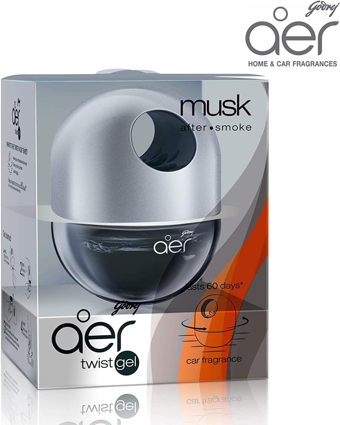 Godrej Aer Twist Car Air Freshener Musk After Smoke 45G, Black - 2