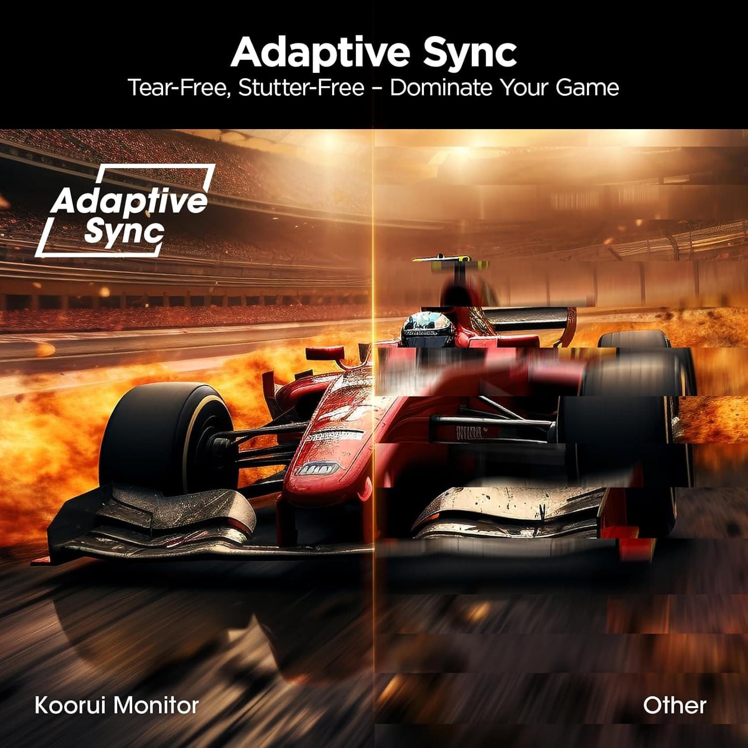 KOORUI 24 Inch Gaming Monitor, 165Hz, FHD 1920x1080, 1ms, IPS, Compatible FreeSync G-sync, Tilt Adjustable, Eye Care, VESA Wall Mountable (HDMI, DisplayPort) Black - 2