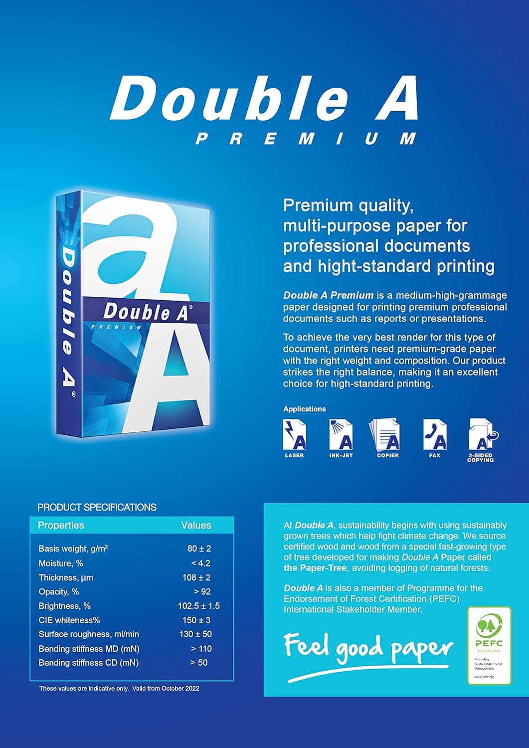 Double A 80 gsm A4 Copy Paper 500 Sheets (Pack of 5) - 6