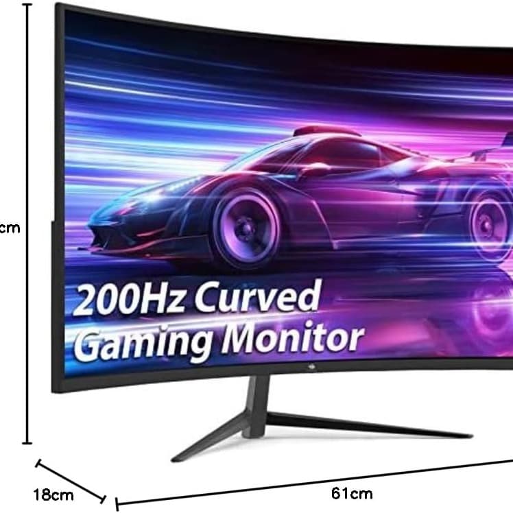 Z-Edge UG27 27-inch Curved Gaming Monitor 16:9 1920x1080 200/144Hz 1ms Frameless LED Gaming Monitor, AMD Freesync Premium Display Port HDMI - 2