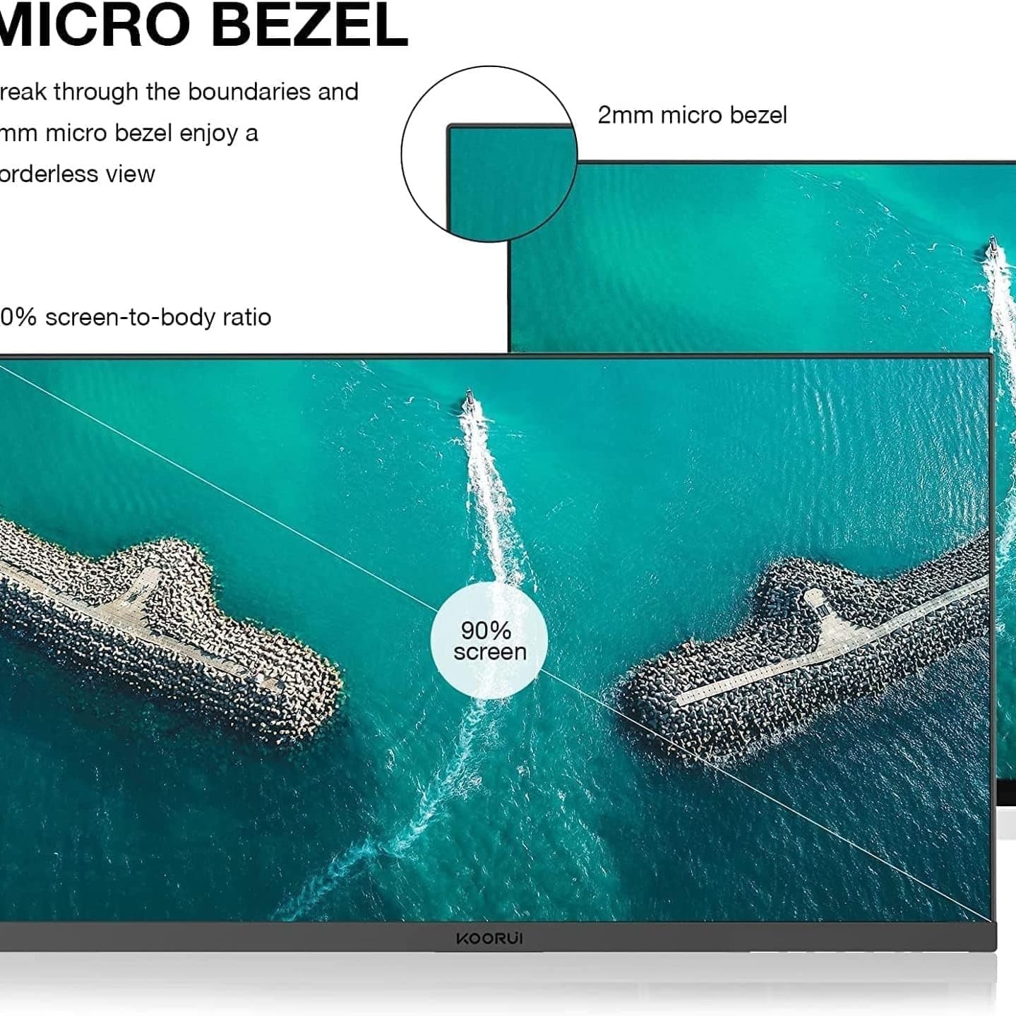 KOORUI 22 Inch Business Computer Monitor, FHD 1080p 100hz Desktop Monitor, Ultra Thin Eye Care Bezel HDMI VGA Ports LED Monitor for PC, Black - 8