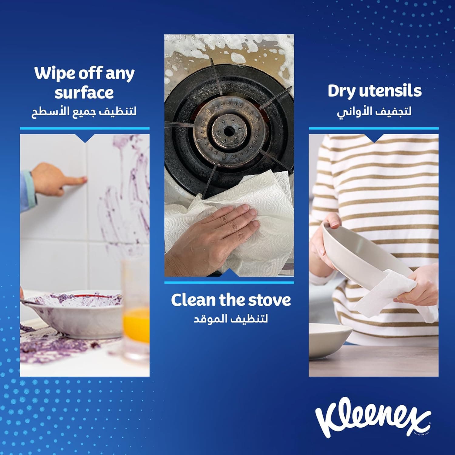 Kleenex Multi Purpose Kitchen Tissue Paper Towel, 2 PLY, 4 Rolls x 90 Sheets, Absorbent Towels for all Surfaces - 5