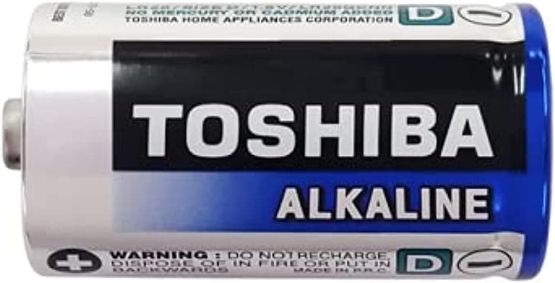 TOSHIBA Long-Lasting Vibration Resistance High Power Alkaline Battery (C, Pack of 2) - 3