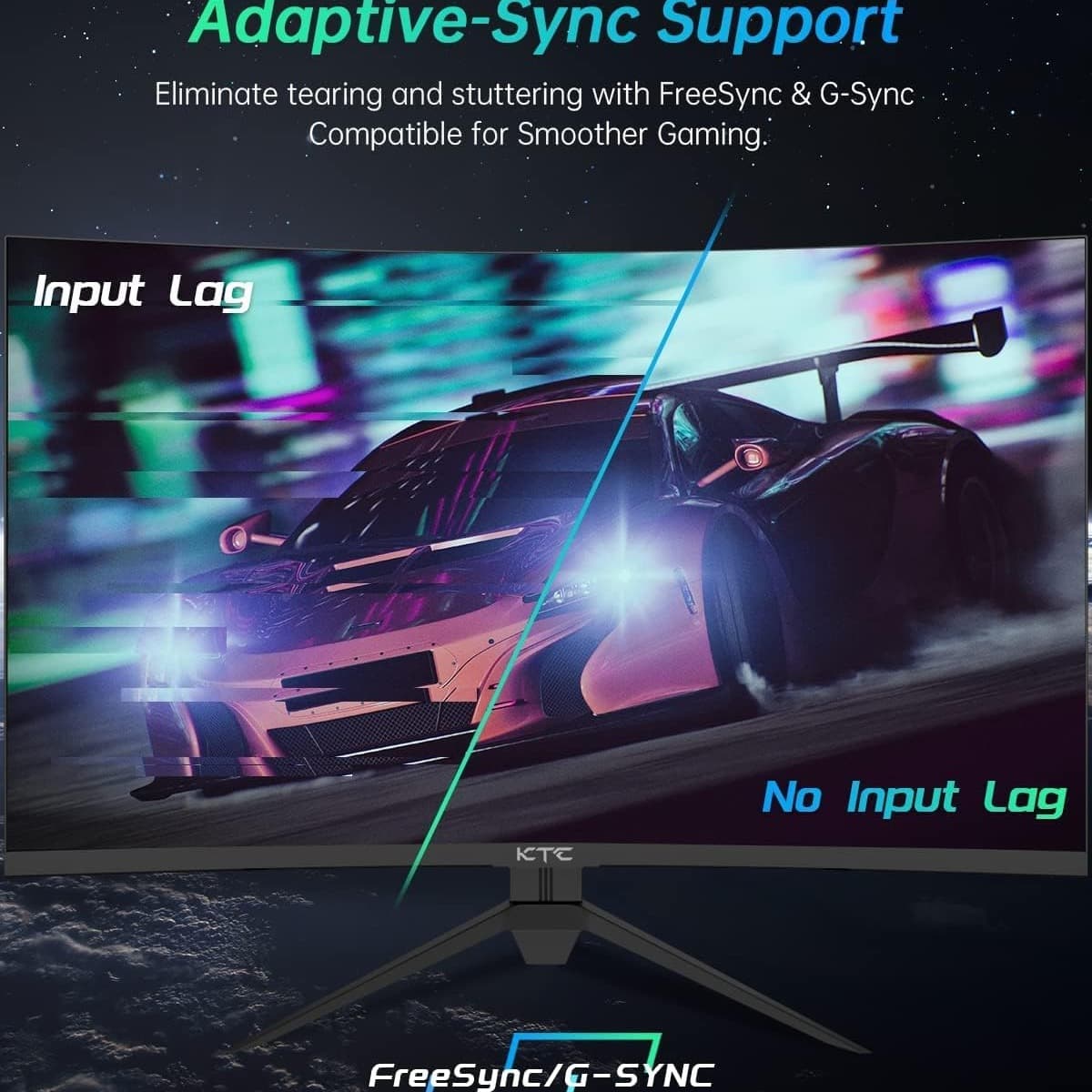 KTC 27 inch Gaming Monitor, 1440P Curved Monitor, 180Hz, 144Hz, 2K, 1500R, 1ms, FreeSync Premium/G-Sync, DisplayPort/HDMI/USB, Vesa/Wall Mount Computer H27S17 - 4